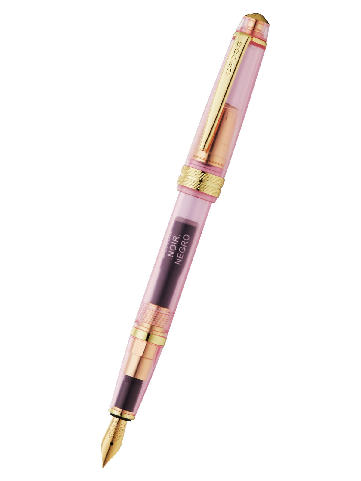 Bailey Light™ Translucent Pink Sapphire Resin Extra-Fine Nib Fountain Pen.