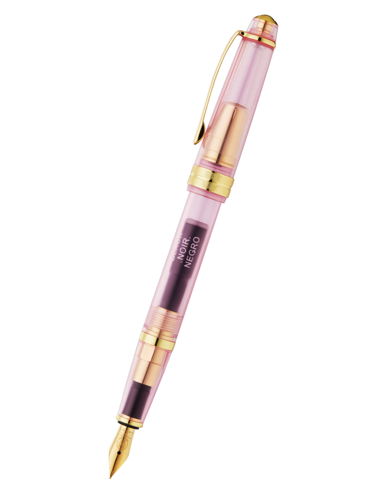 Bailey Light™ Translucent Pink Sapphire Resin Extra-Fine Nib Fountain Pen.