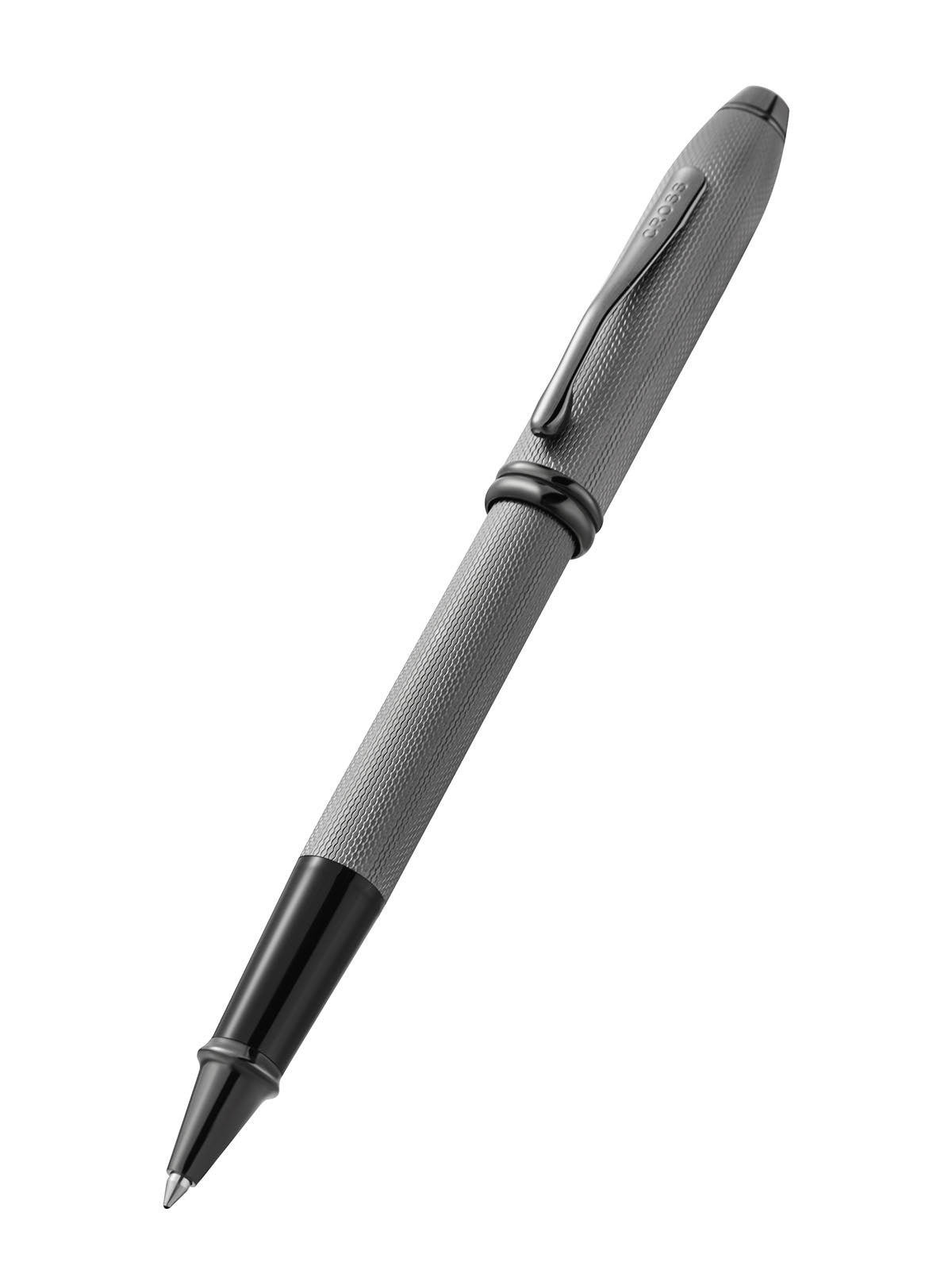 Townsend® Polished Slate Gray Engraved Diamond Pattern with Slate Gray PVD Appointments Selectip® Rollerball Pen.