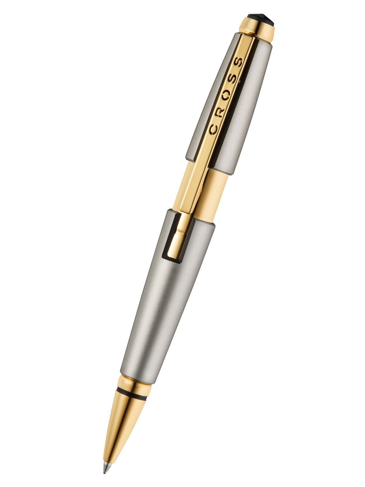 Edge™ Sonic Titanium Lacquer with Gold PVD Appointments Selectip® Rollerball Pen.