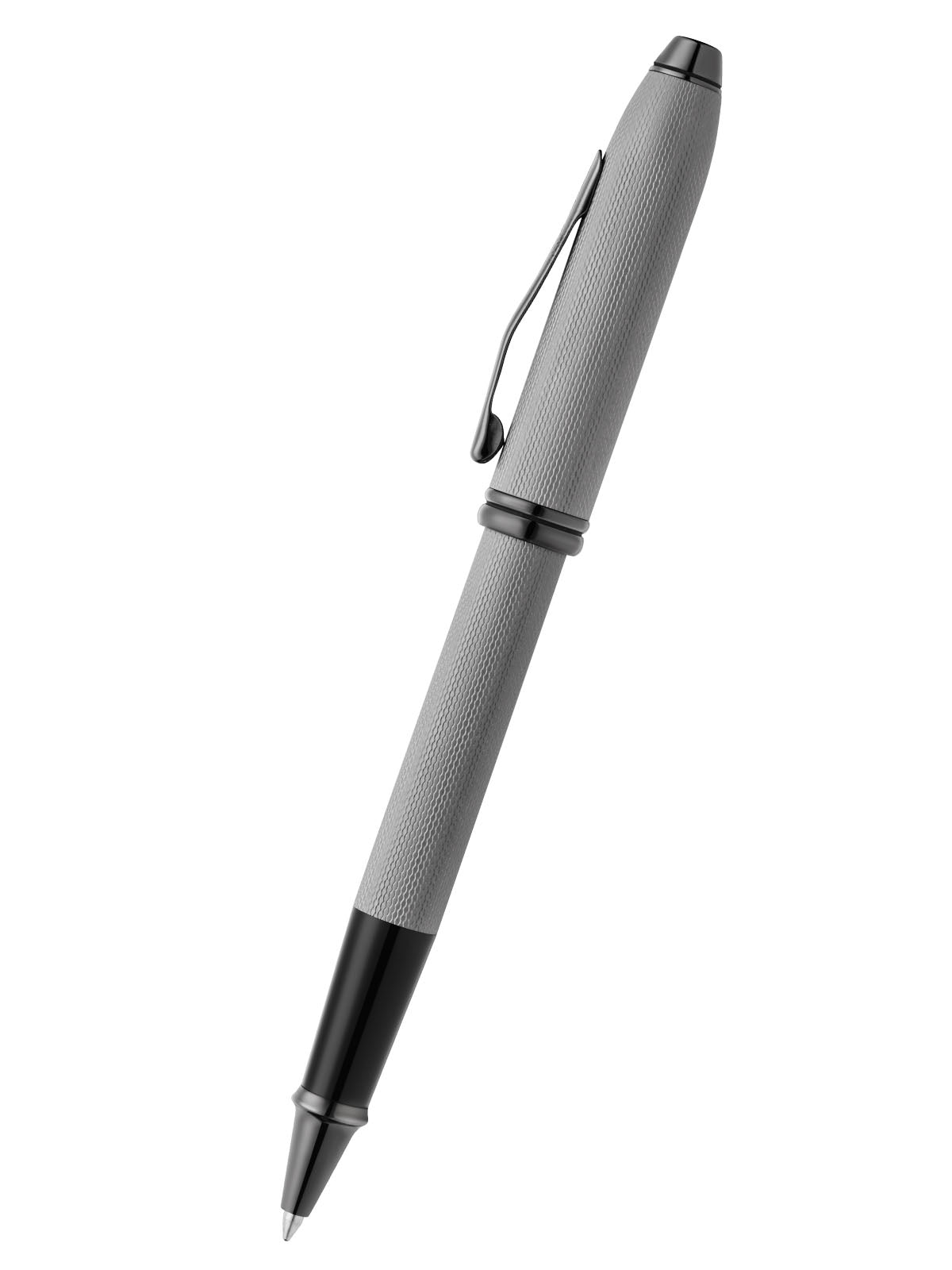 Townsend® Polished Slate Gray Engraved Diamond Pattern with Slate Gray PVD Appointments Selectip® Rollerball Pen.