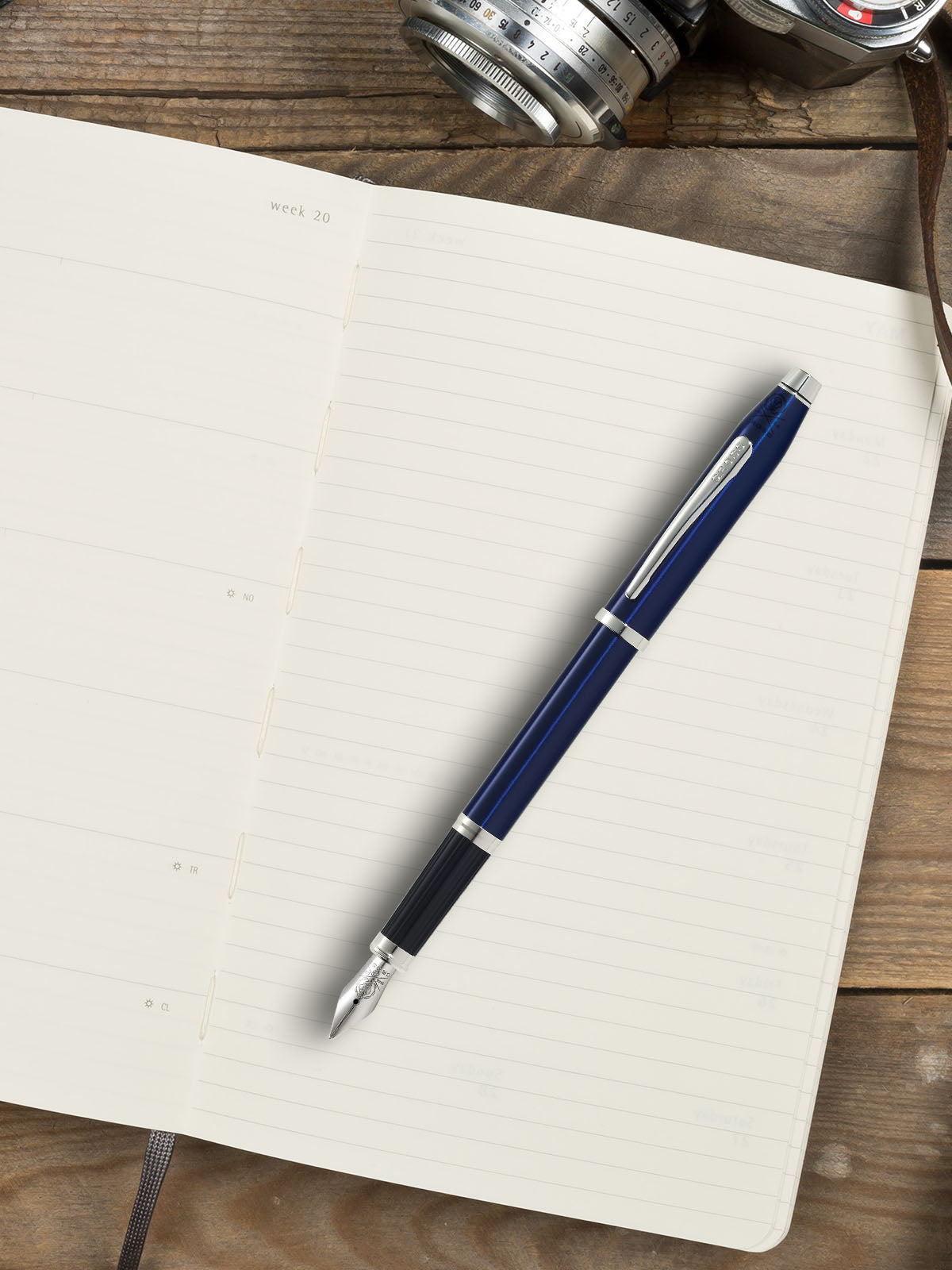 Century® II Translucent Blue Lacquer Medium Nib Fountain Pen.