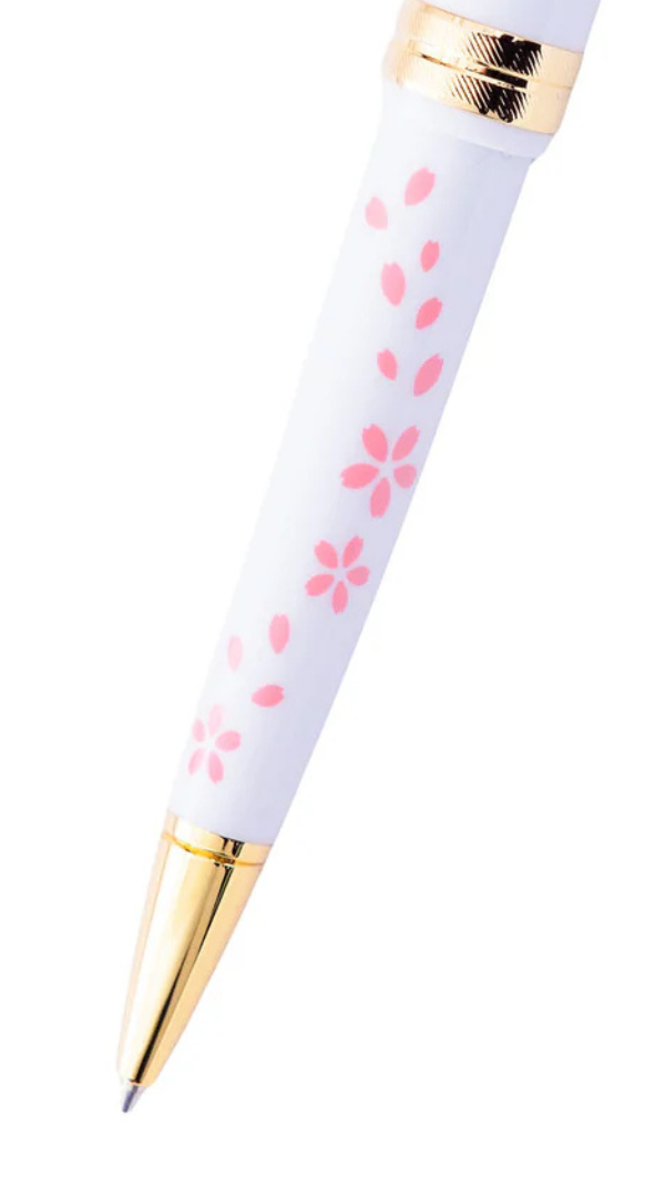Bailey Light™ Cherry Blossom Glossy White Resin Ballpoint Pen.