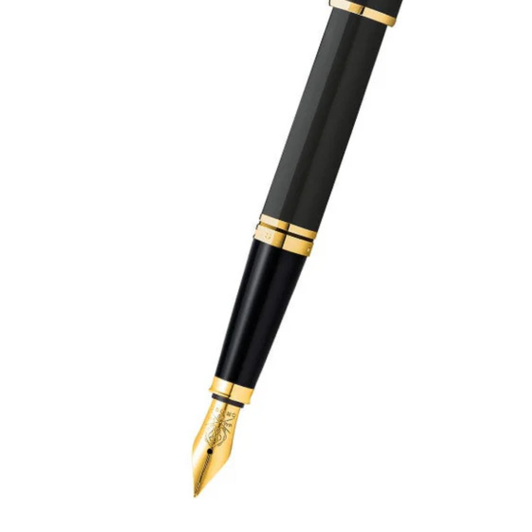 Coventry Black Lacquer with Gold-Tone Fine Nib Fountain Pen.