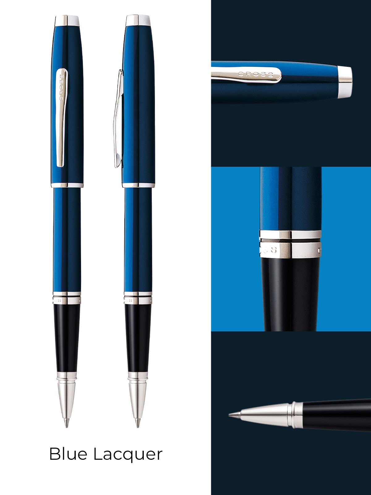 Coventry Blue Lacquer Rollerball Pen.