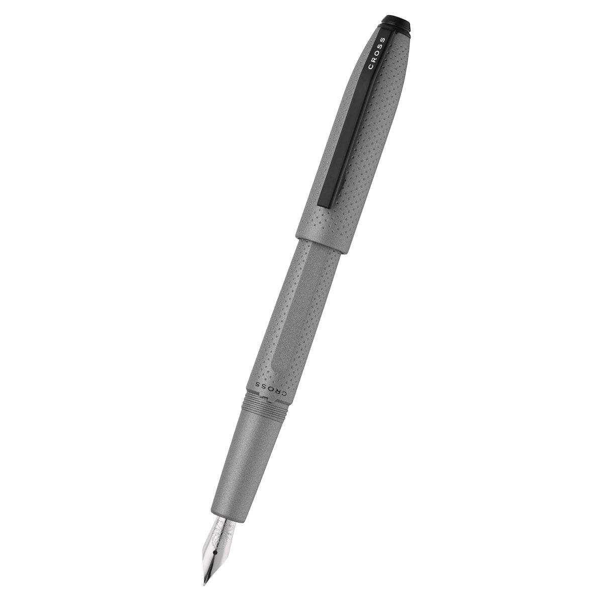 Prism Graphite Resin with Polished Chrome Stainless Steel Medium Nib Fountain Pen
