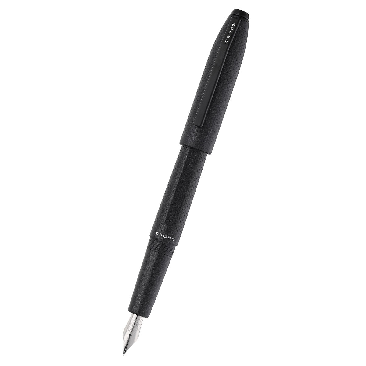 Prism Obsidian Black Resin with Polished Chrome Stainless Steel Fine Nib Fountain Pen