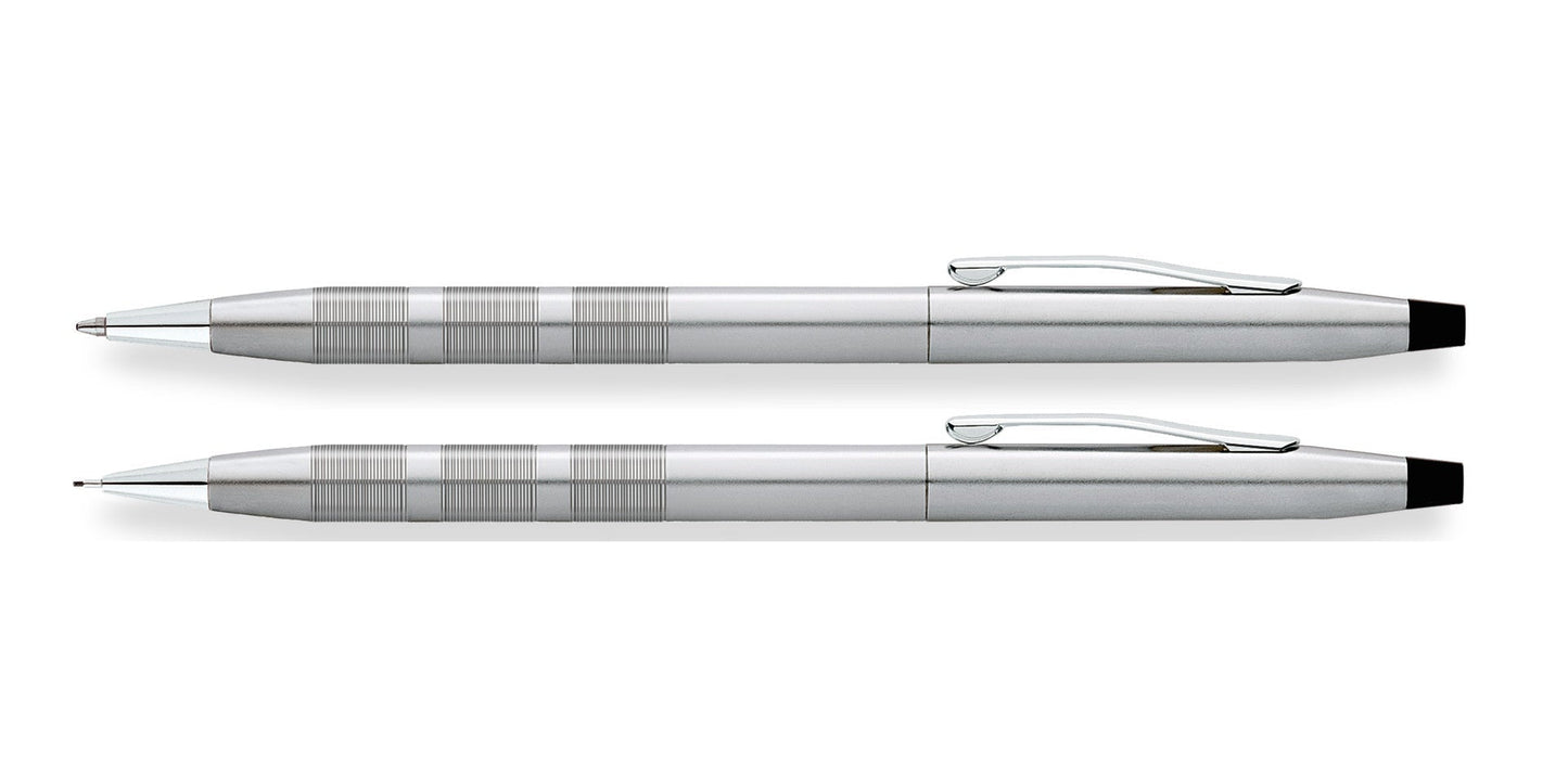 Classic Century® Satin Chrome Ballpoint Pen & 0.7MM Pencil Set.