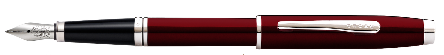 Coventry Red Lacquer Fine Nib Fountain Pen.