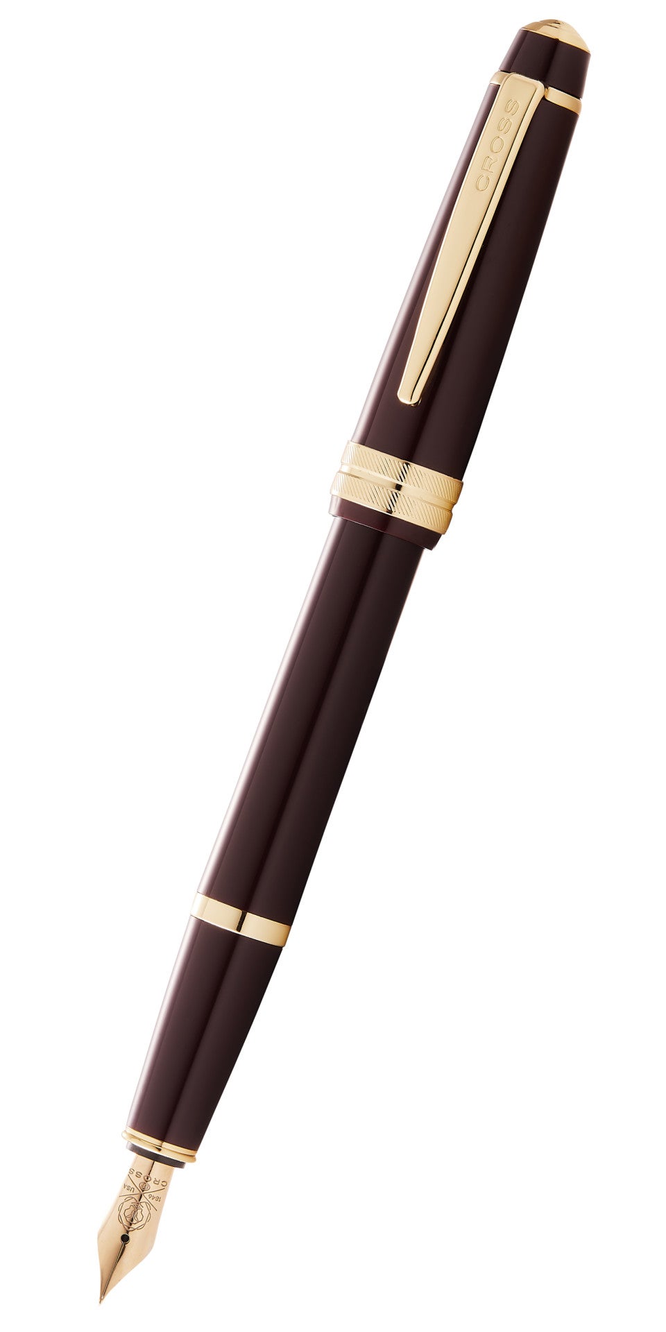 Bailey Light™ Polished Burgundy Resin and Gold Tone Medium Nib Fountain Pen.