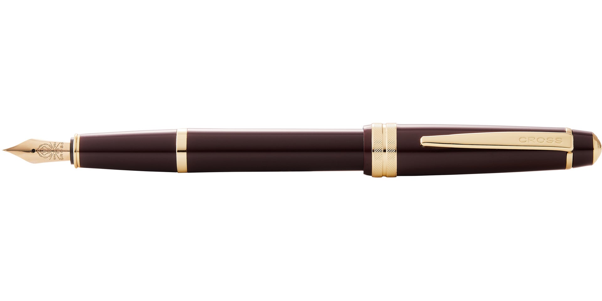 Bailey Light™ Polished Burgundy Resin and Gold Tone Fine Nib Fountain Pen.