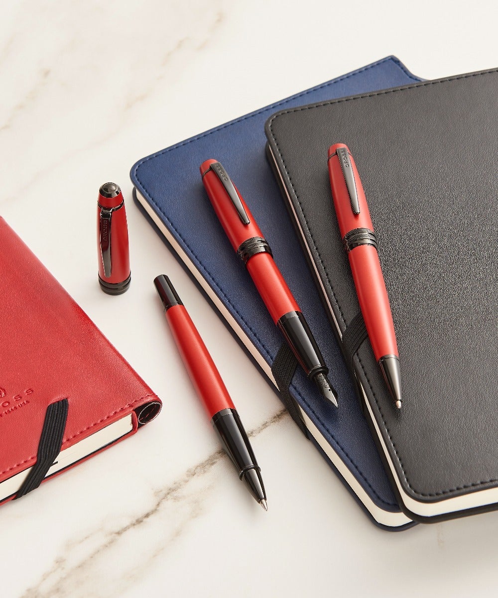 Bailey™ Matte Red Lacquer Rollerball Pen.