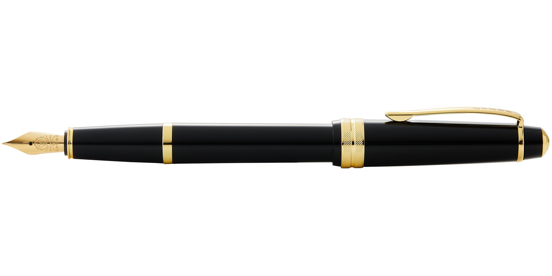 Bailey Light™ Polished Black Resin and Gold Tone Fine Nib Fountain Pen.