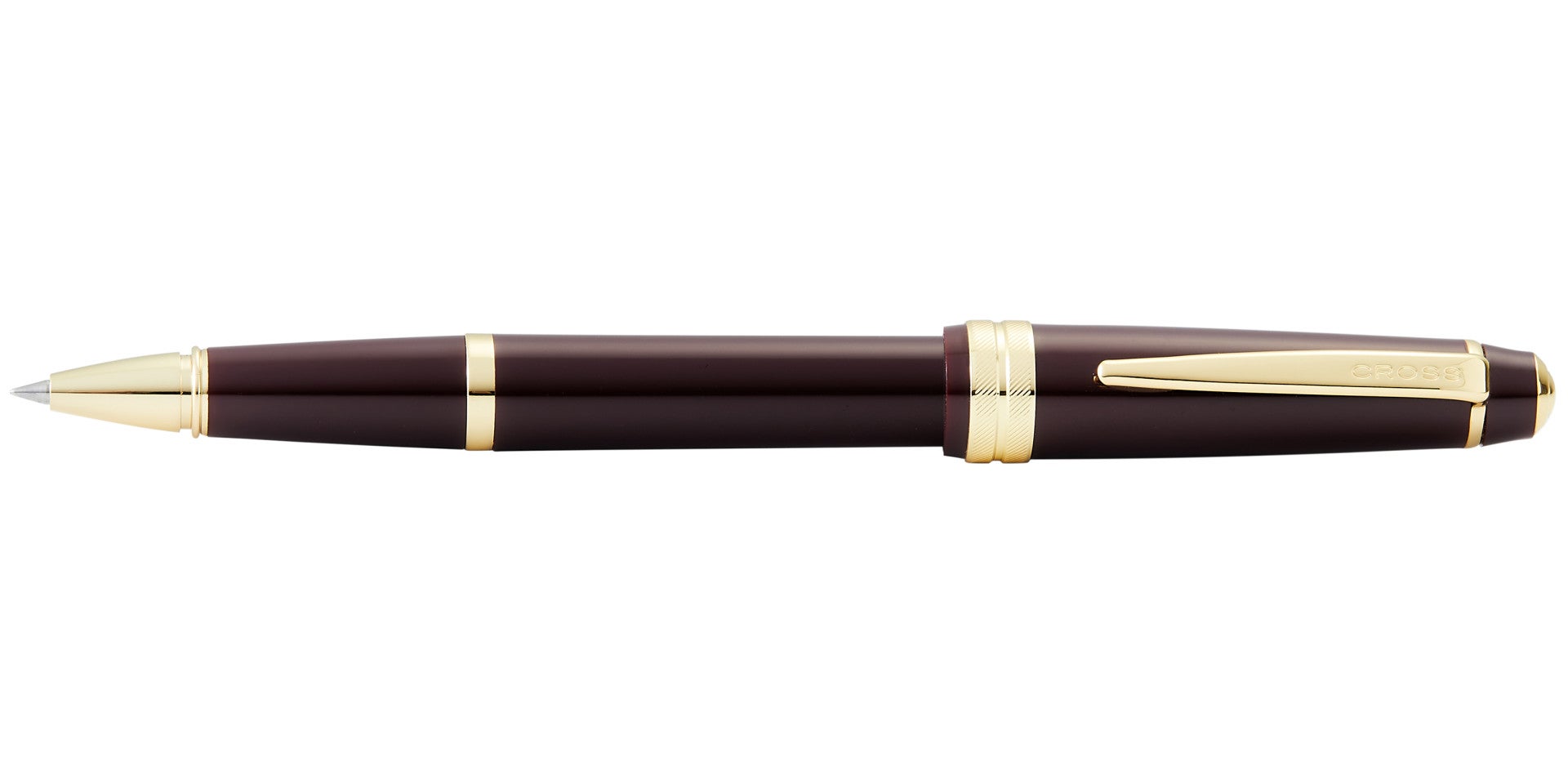 Bailey Light™ Polished Burgundy Resin and Gold Tone Rollerball Pen.