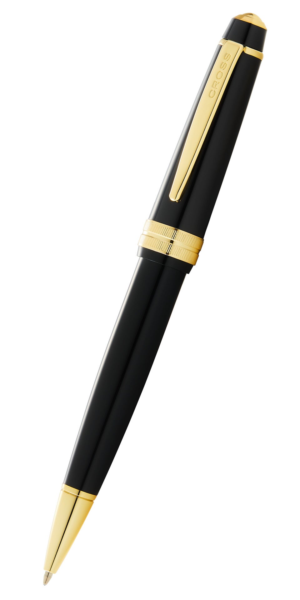 Bailey Light™ Polished Black Resin and Gold Tone Ballpoint Pen.