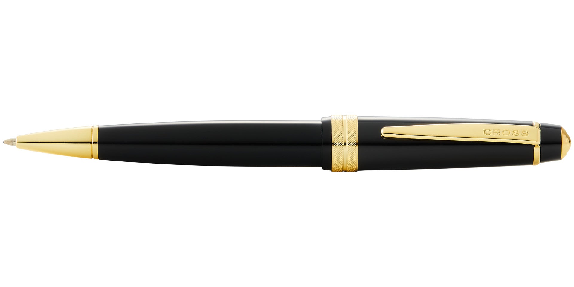 Bailey Light™ Polished Black Resin and Gold Tone Ballpoint Pen.