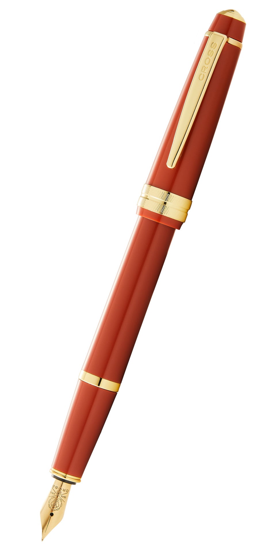 Bailey Light™ Polished Amber Resin and Gold Tone Medium Nib Fountain Pen.