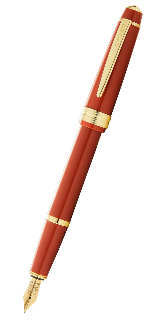 Bailey Light™ Polished Amber Resin and Gold Tone Medium Nib Fountain Pen.