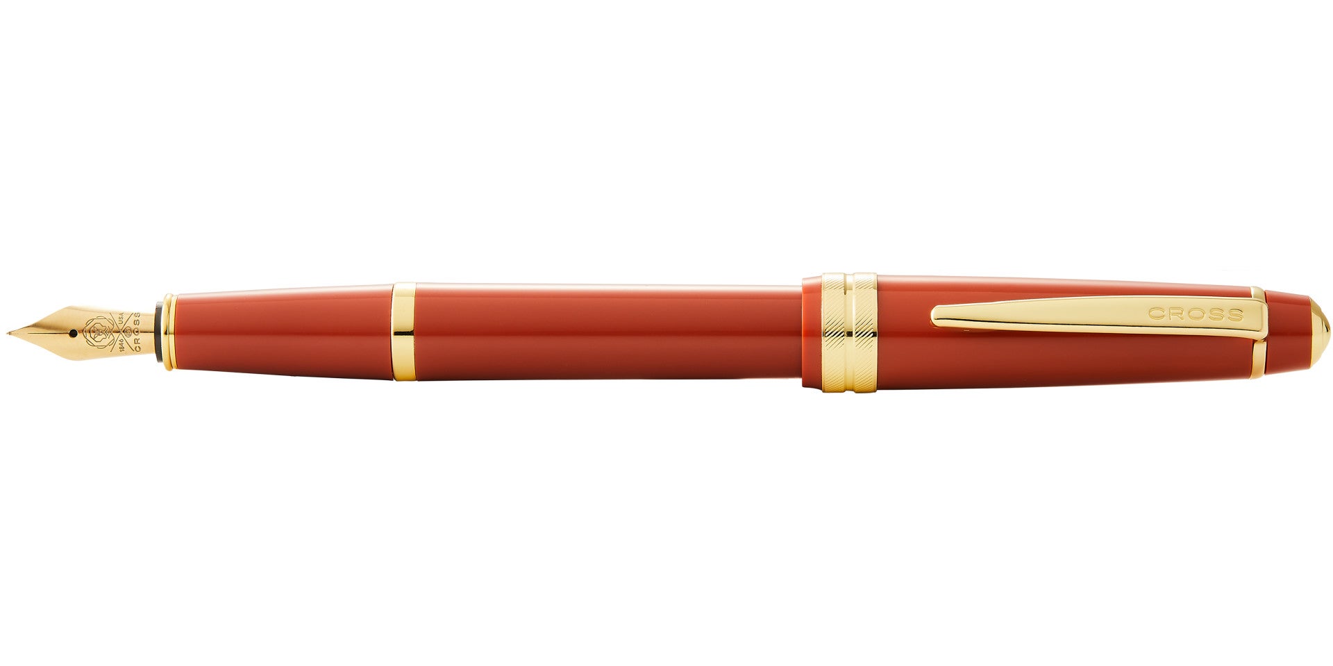 Bailey Light™ Polished Amber Resin and Gold Tone Medium Nib Fountain Pen.