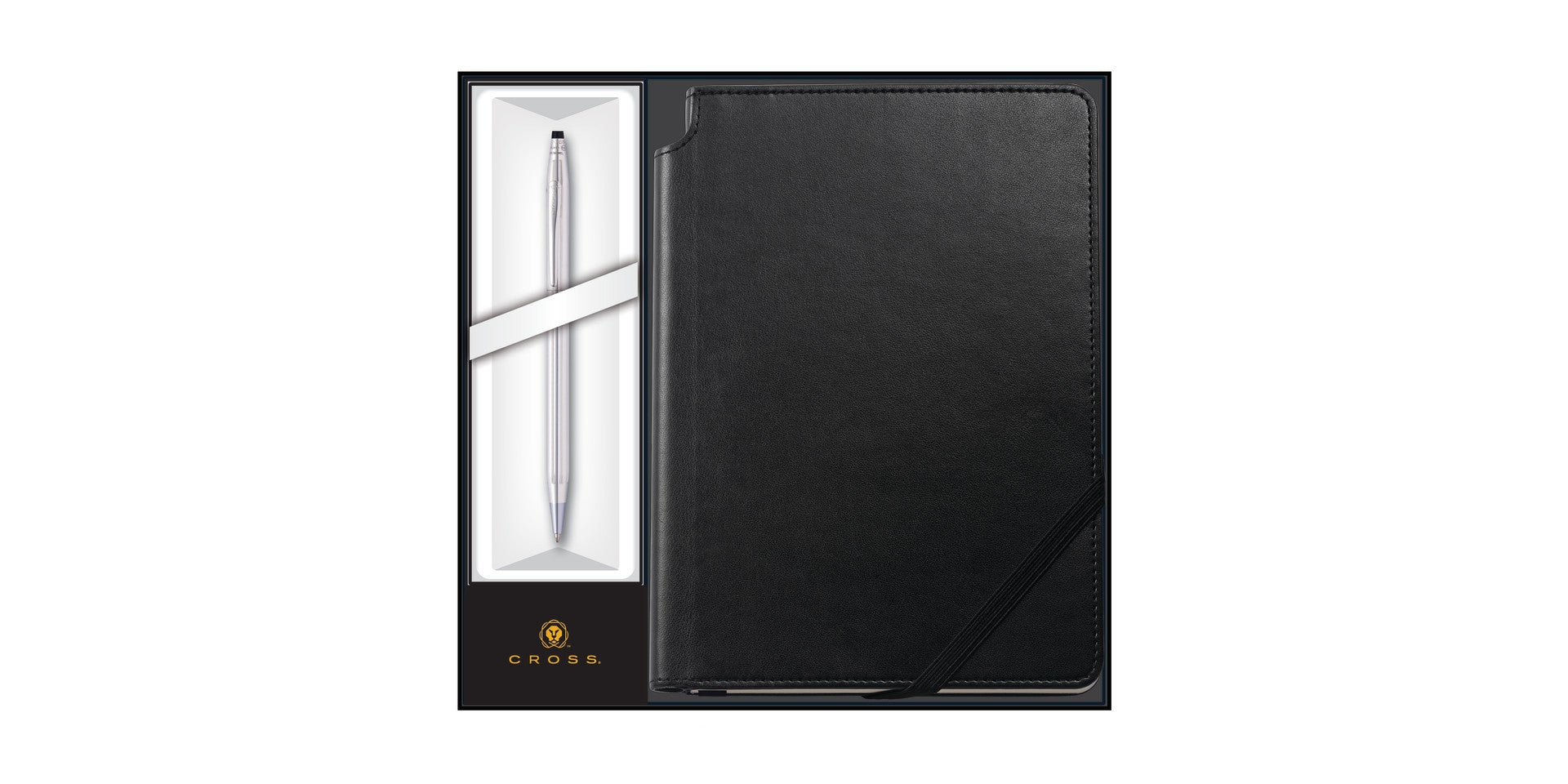 Classic Century® Lustrous Chrome Ballpoint with Classic Black Journal Gift Set.