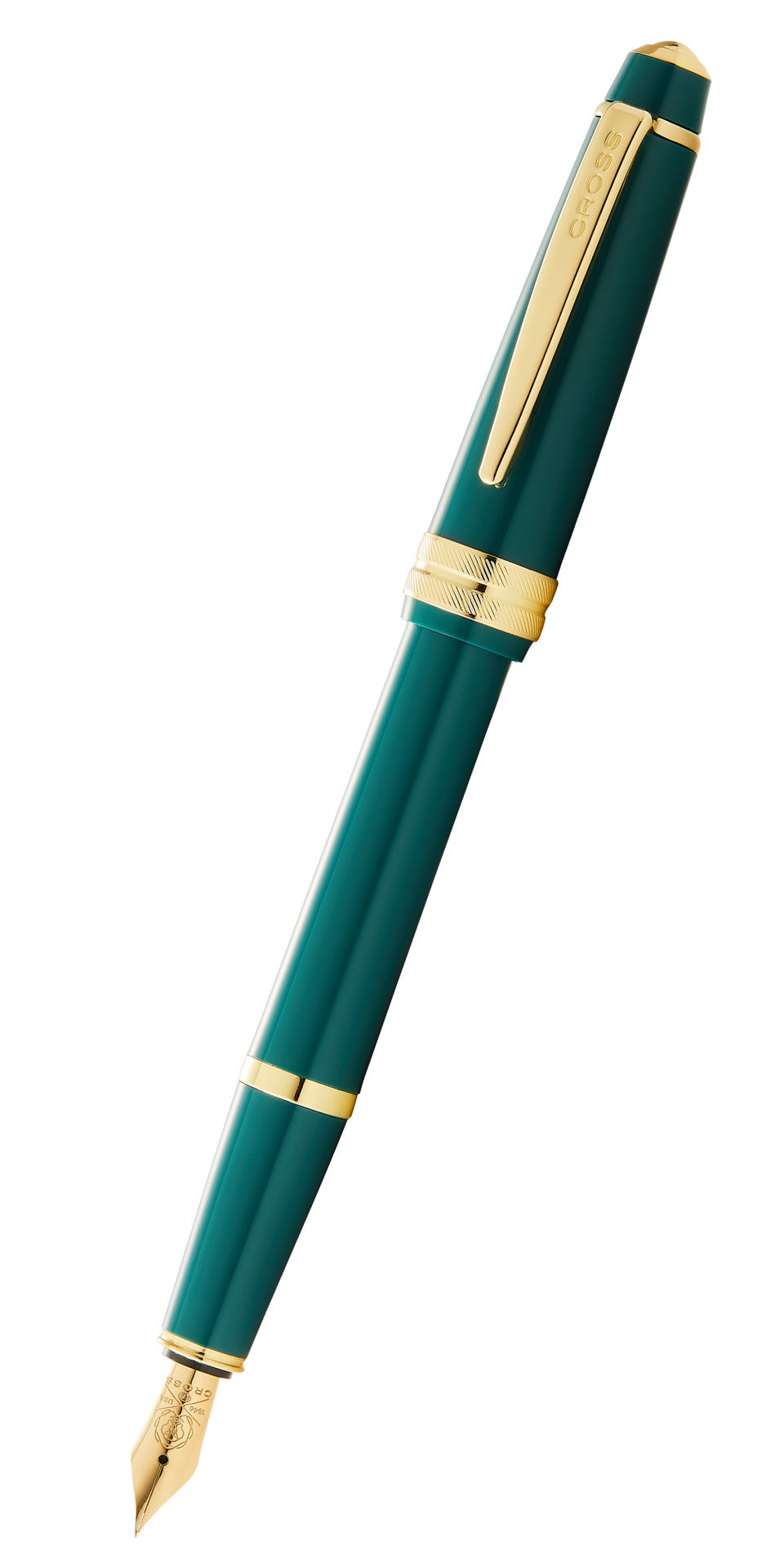 Bailey Light™ Polished Green Resin and Gold Tone Fine Nib Fountain Pen.
