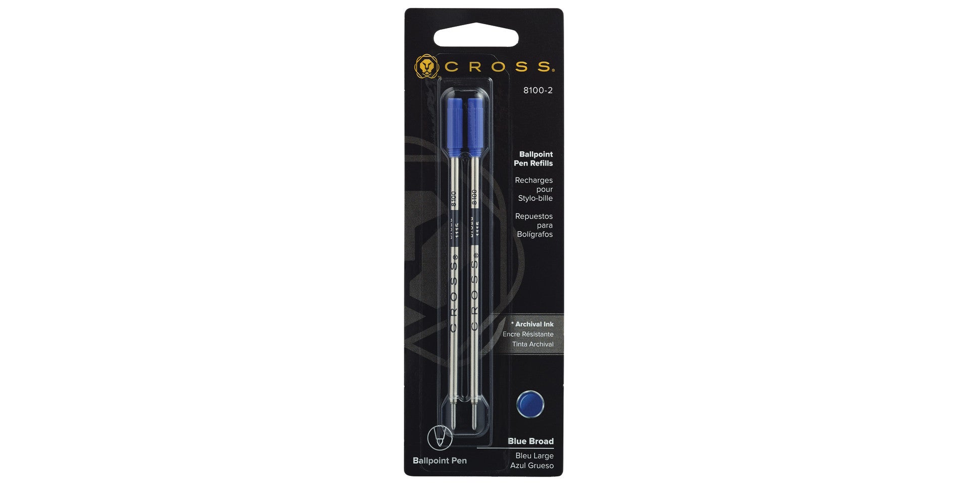 Ballpoint Pen Refill - Blue - Broad - Dual Pack.