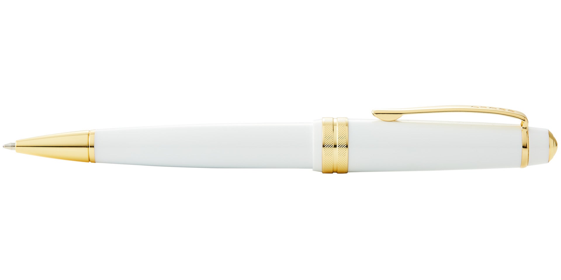 Bailey Light™ Polished White Resin and Gold Tone Ballpoint Pen.