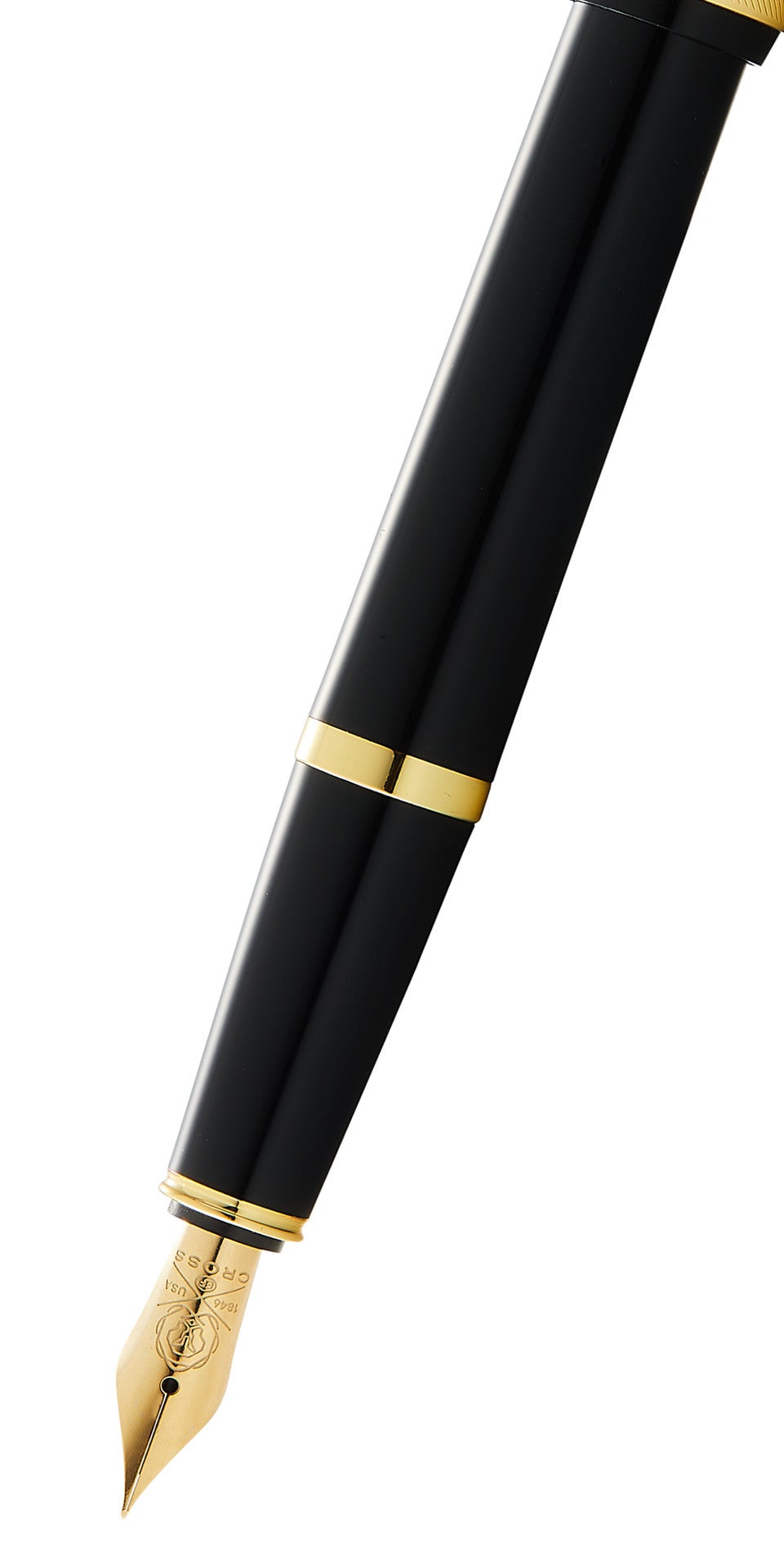 Bailey Light™ Polished Black Resin and Gold Tone Fine Nib Fountain Pen.