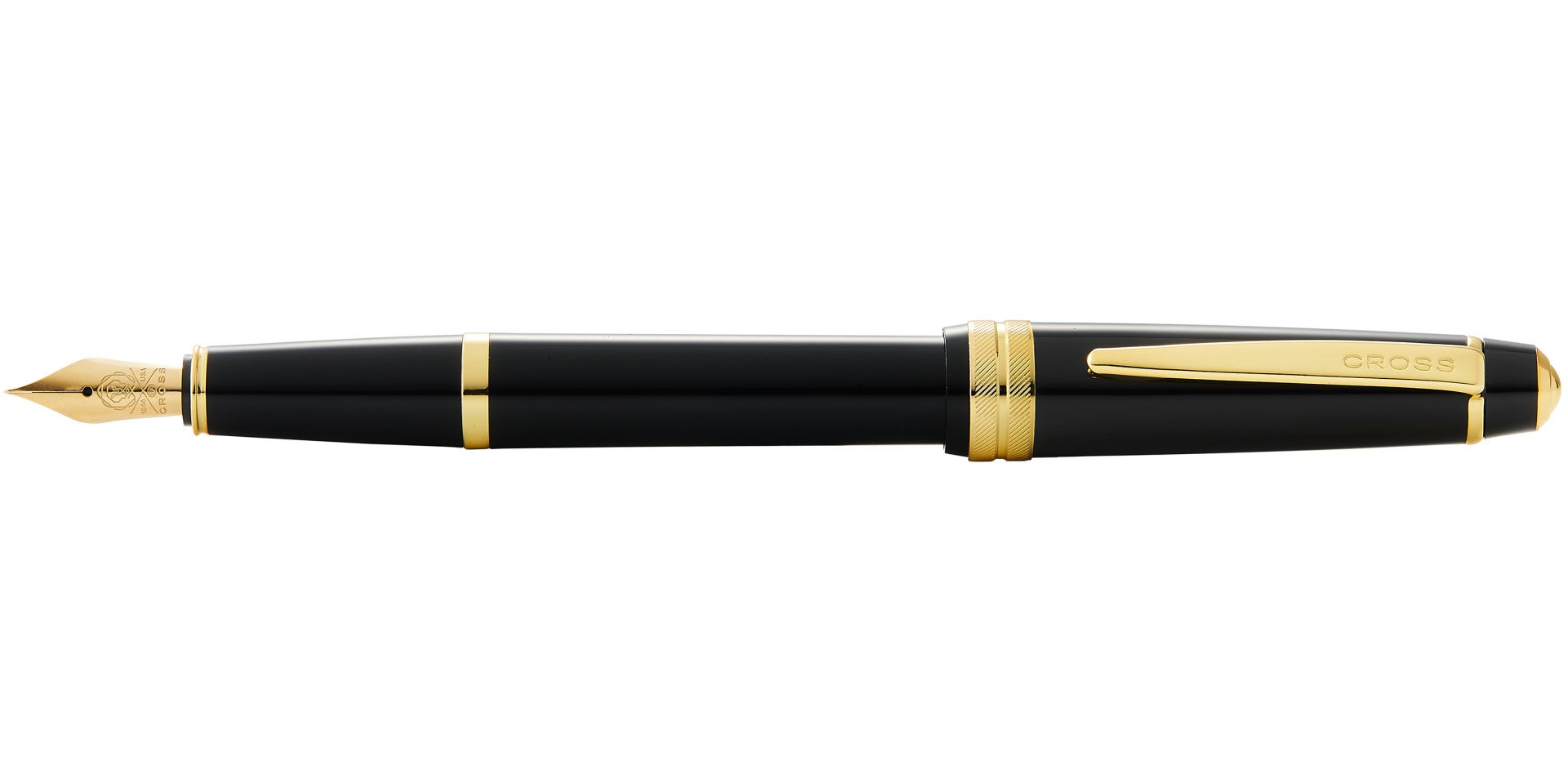 Bailey Light™ Polished Black Resin and Gold Tone Fine Nib Fountain Pen.