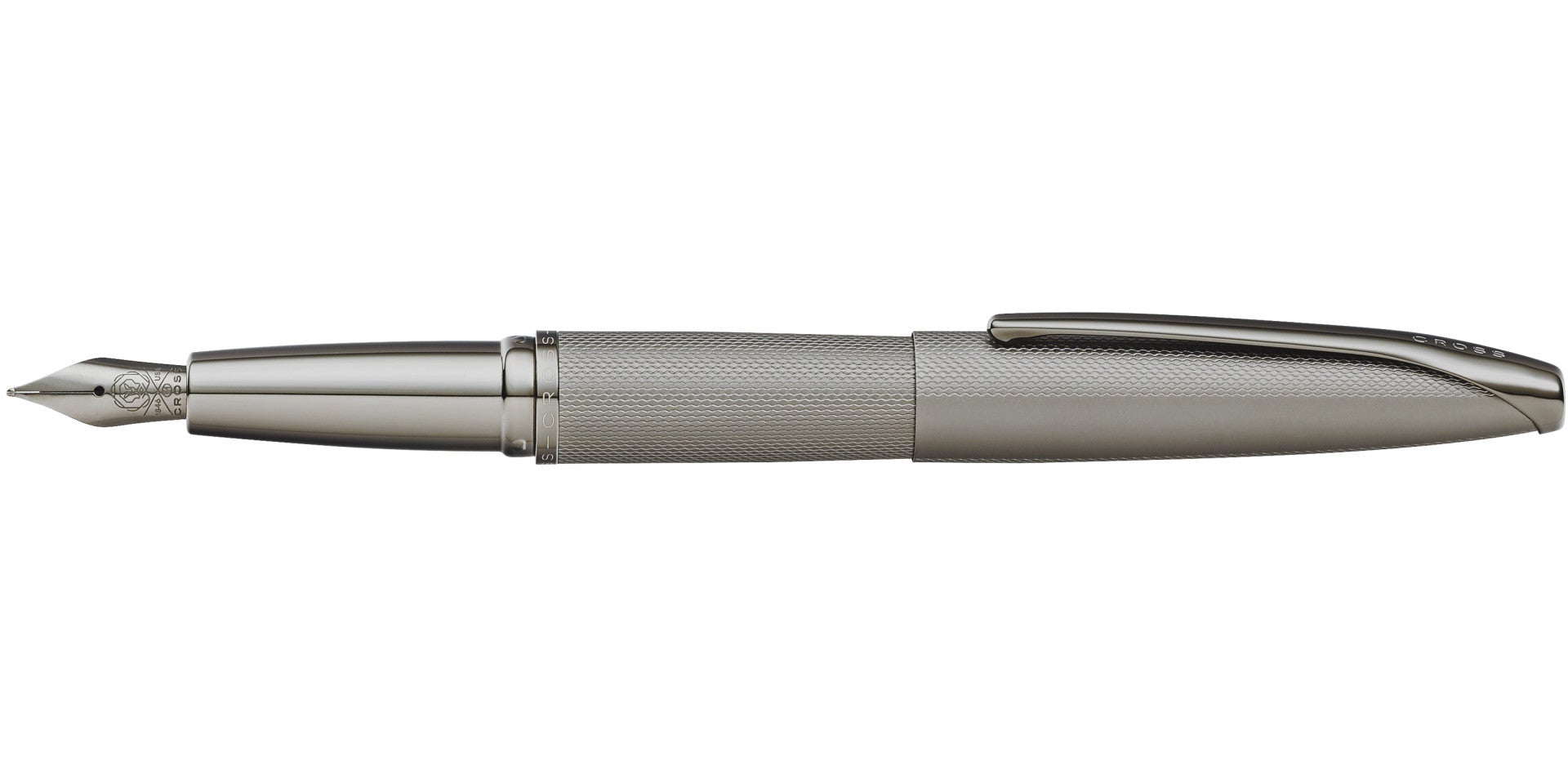 ATX® Sandblasted Titanium Gray Stainless Steel Medium Nib Fountain Pen.