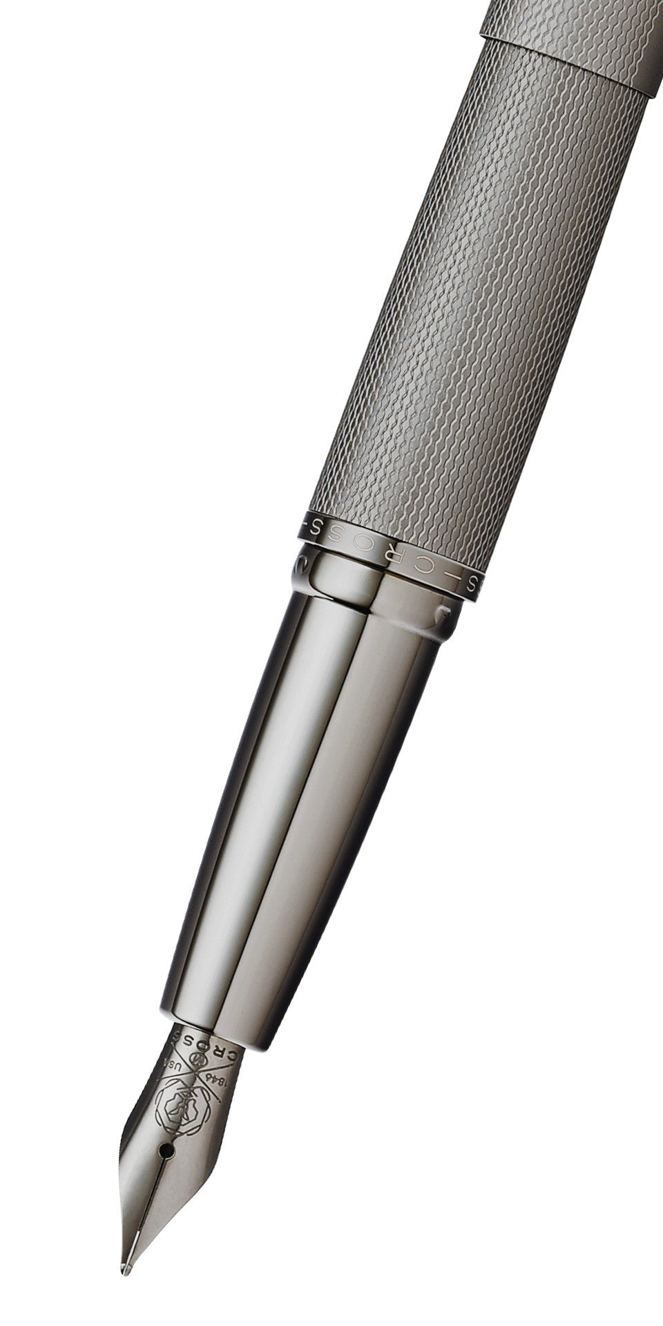 ATX® Sandblasted Titanium Gray Stainless Steel Medium Nib Fountain Pen.