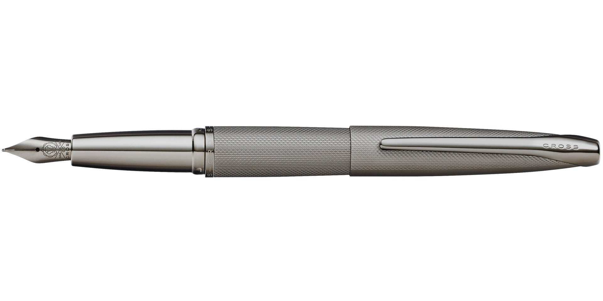 ATX® Sandblasted Titanium Gray Stainless Steel Medium Nib Fountain Pen.