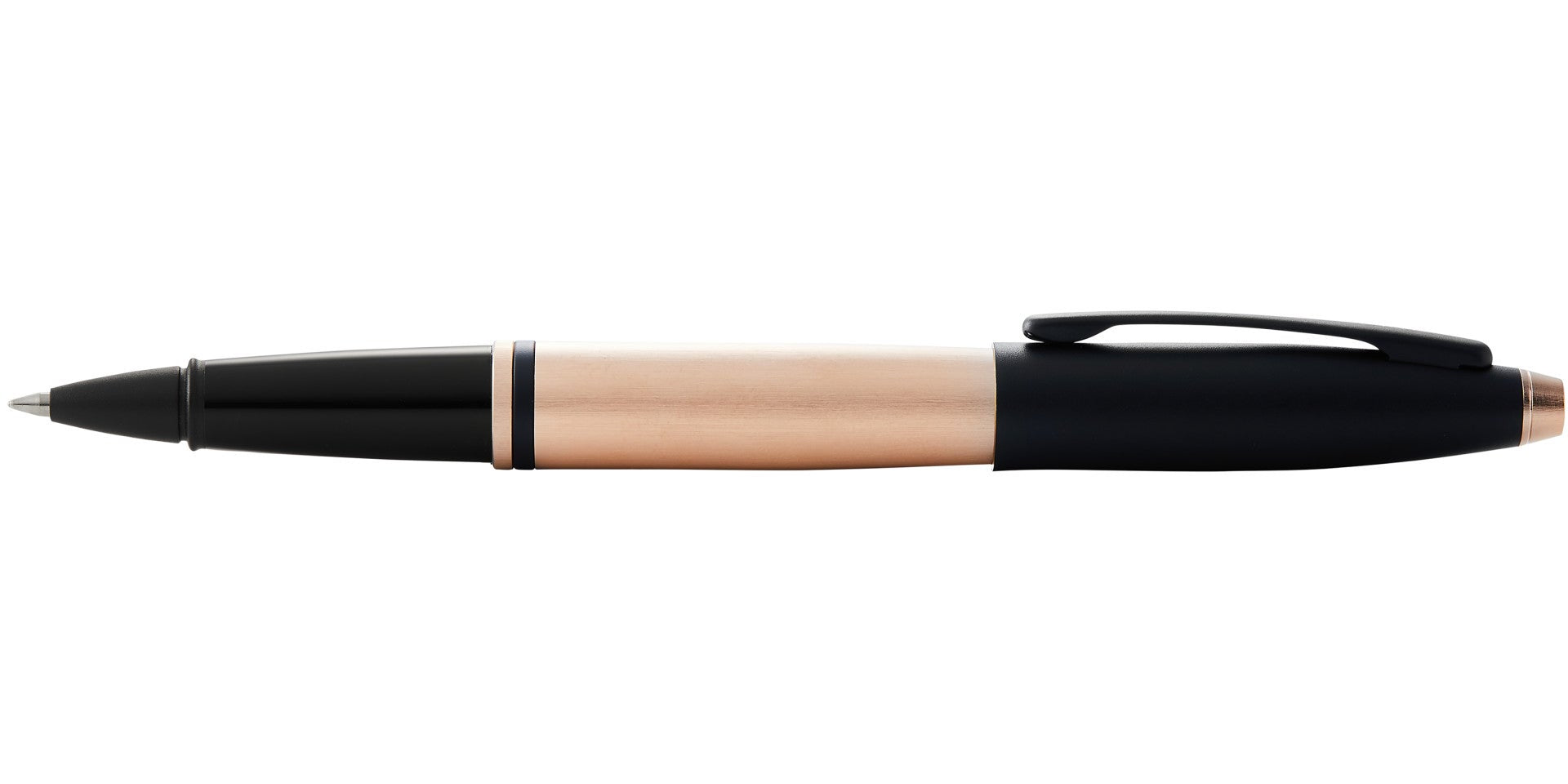 Calais™ Brushed Rose Gold Plate and Black Lacquer Rollerball Pen.