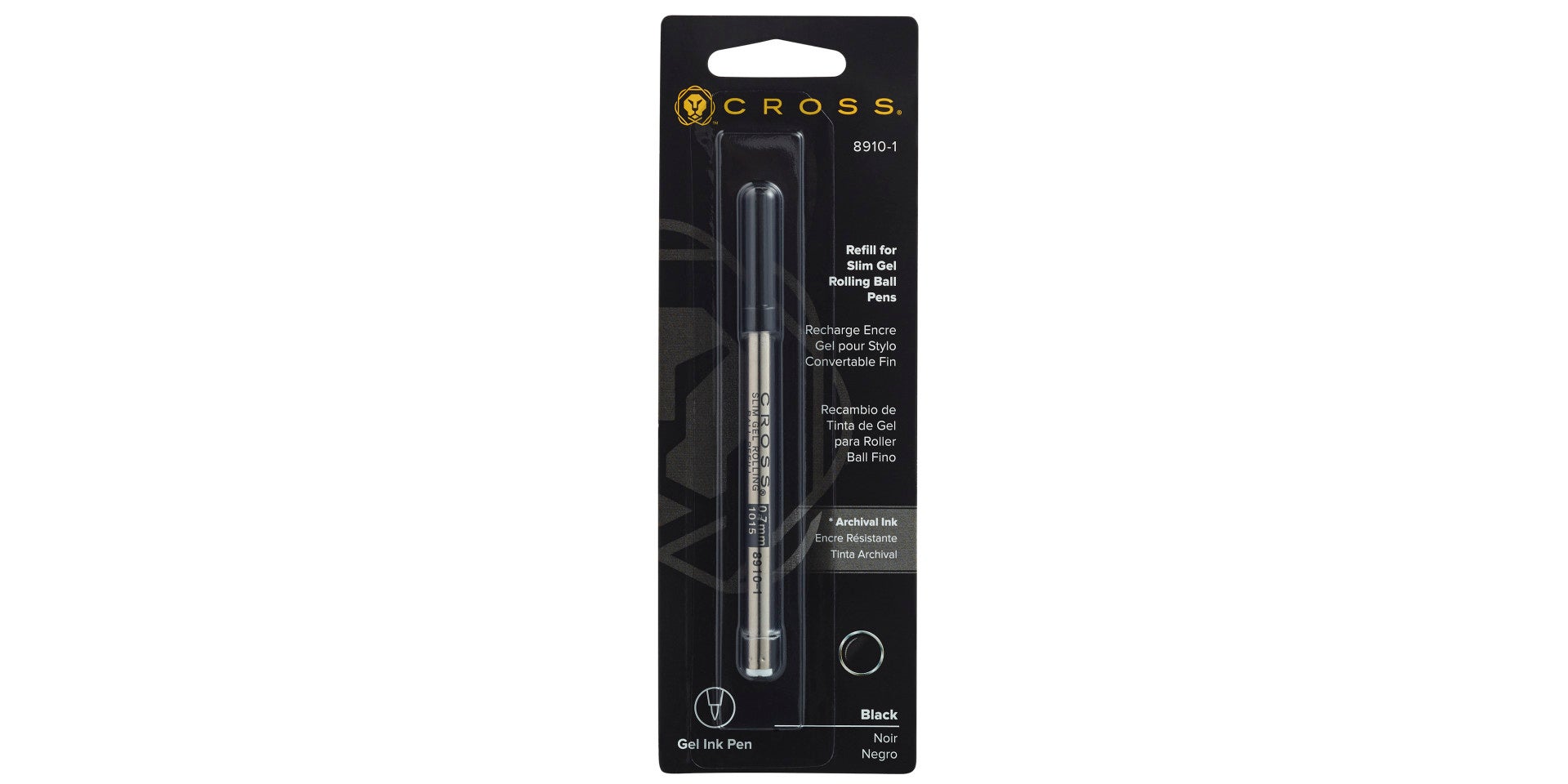 Slim Gel Rollerball Pen Refill - Black - Single Pack.