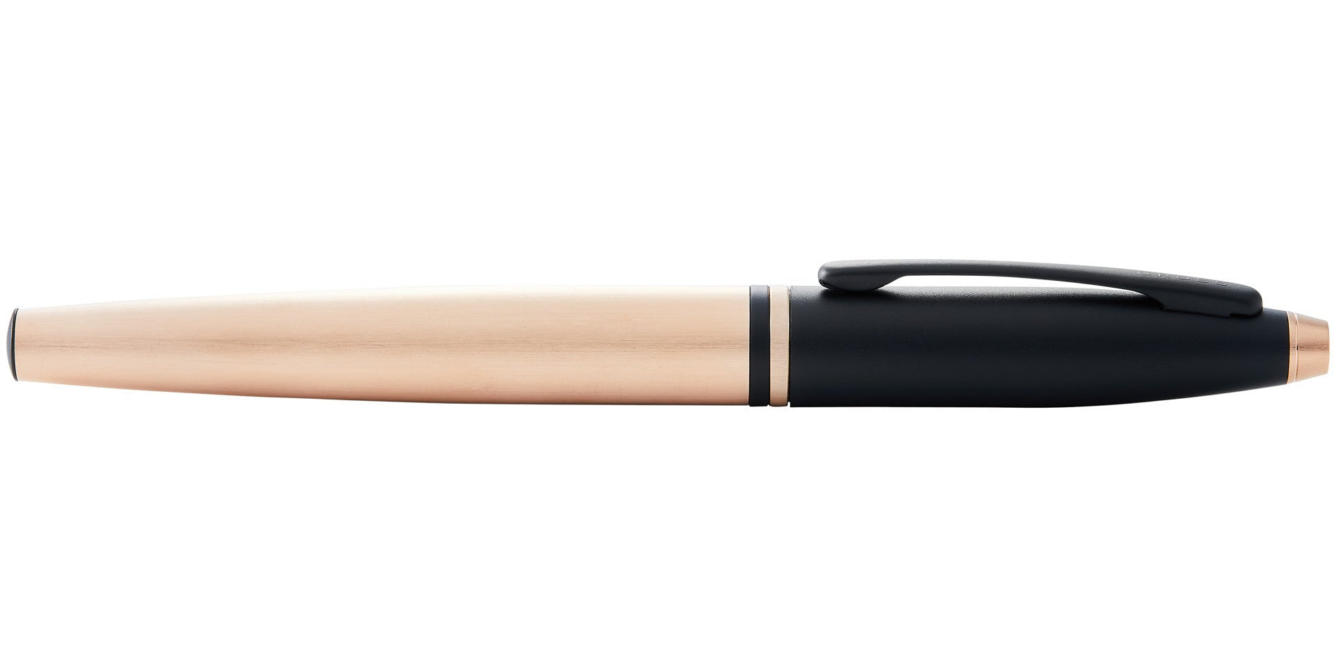 Calais™ Brushed Rose Gold Plate and Black Lacquer Rollerball Pen.