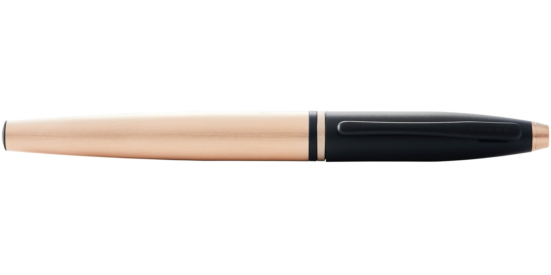 Calais™ Brushed Rose Gold Plate and Black Lacquer Rollerball Pen.