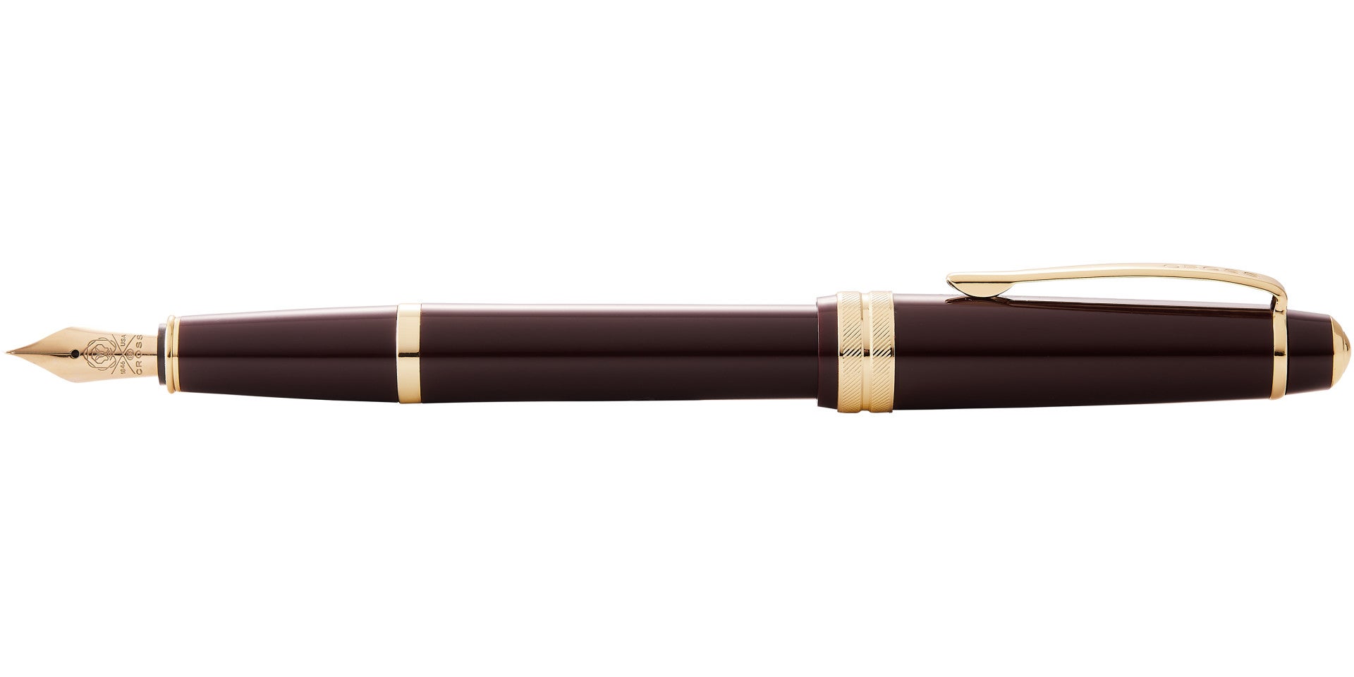 Bailey Light™ Polished Burgundy Resin and Gold Tone Medium Nib Fountain Pen.
