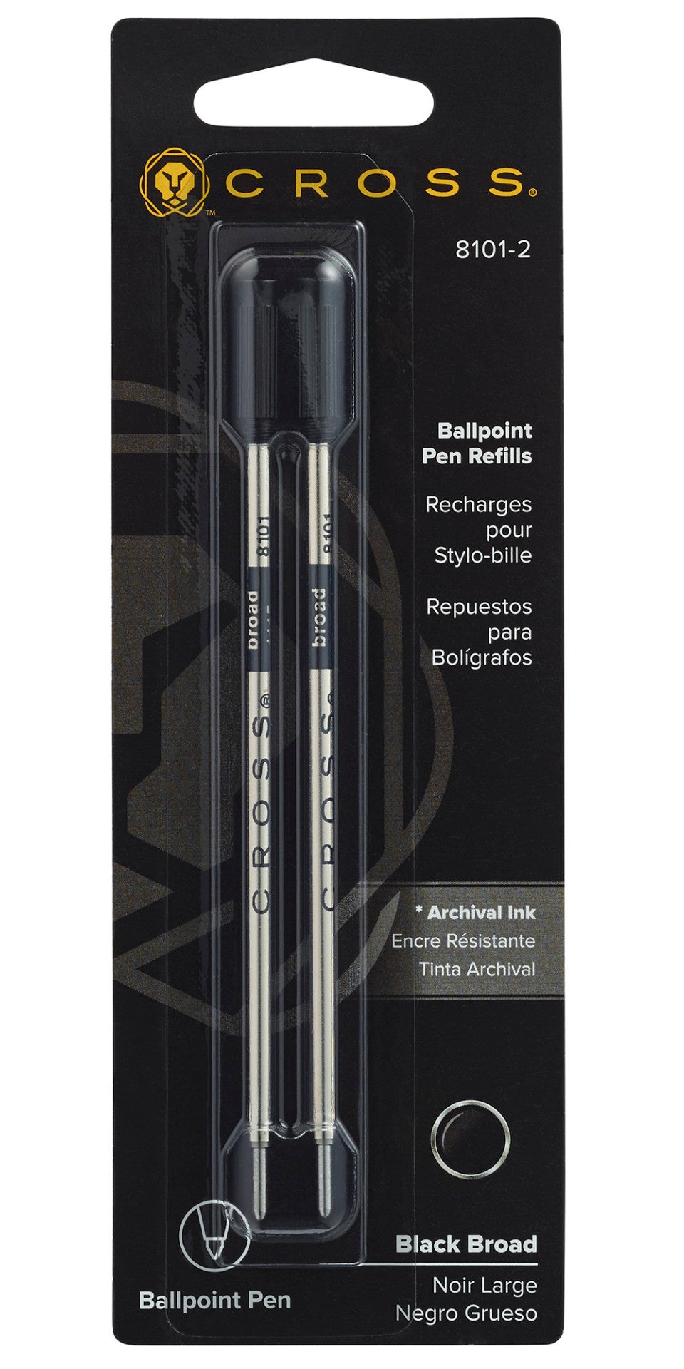 Ballpoint Pen Refill - Black - Broad - Dual Pack.