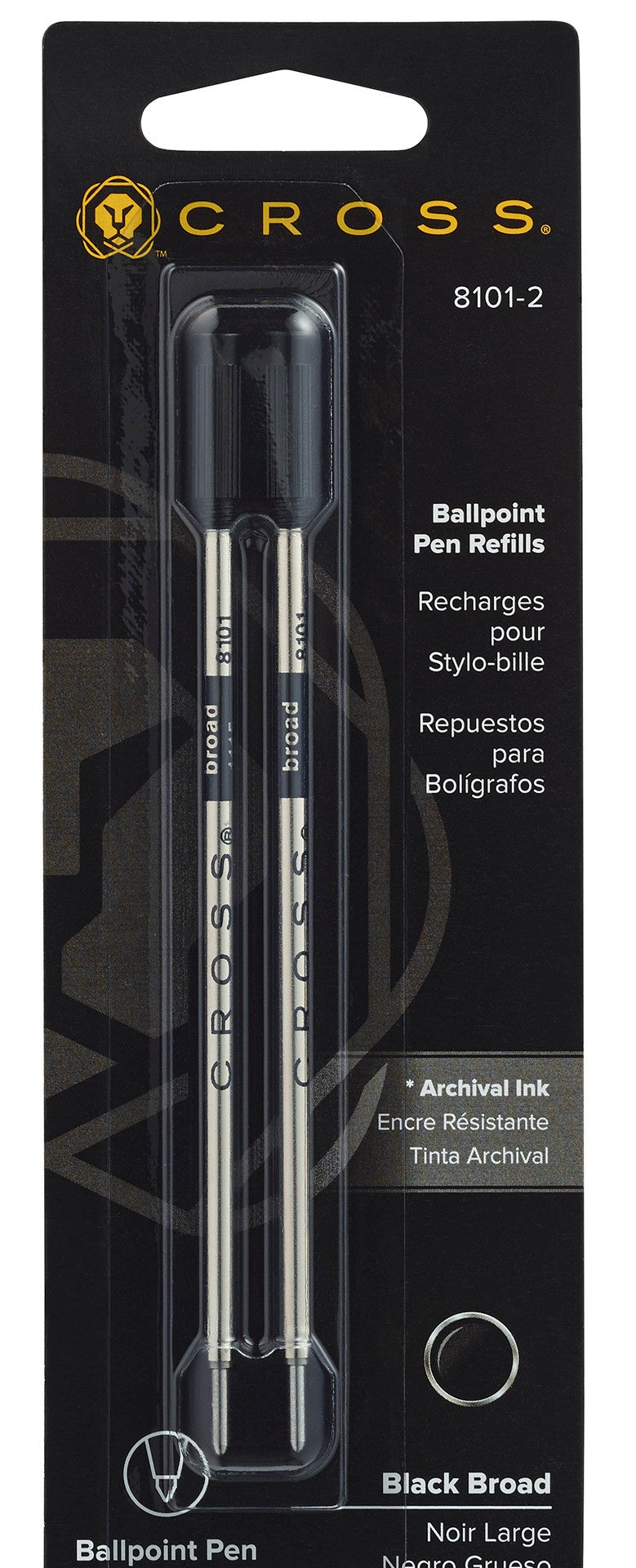 Ballpoint Pen Refill - Black - Broad - Dual Pack.