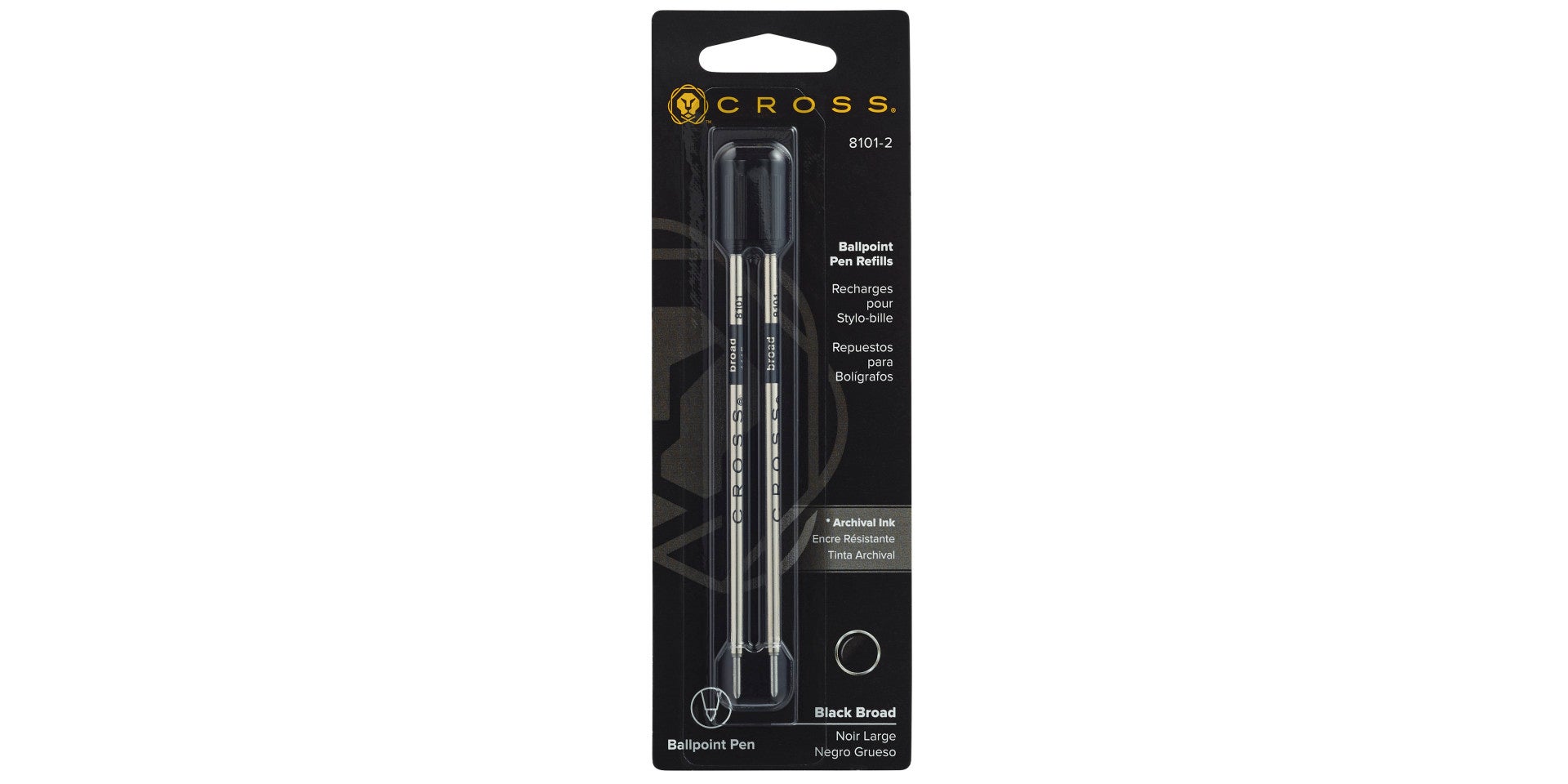 Ballpoint Pen Refill - Black - Broad - Dual Pack.
