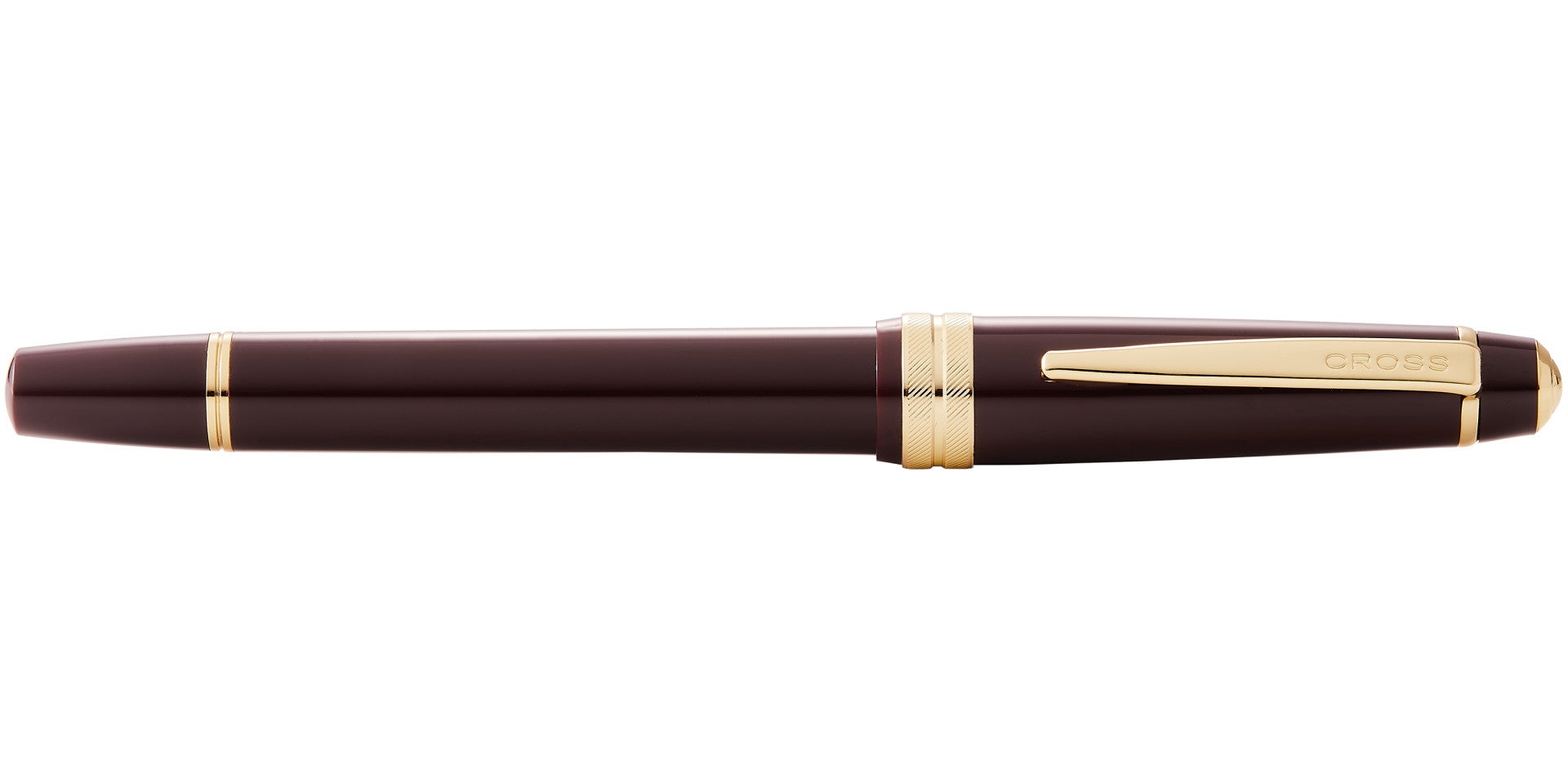Bailey Light™ Polished Burgundy Resin and Gold Tone Rollerball Pen.