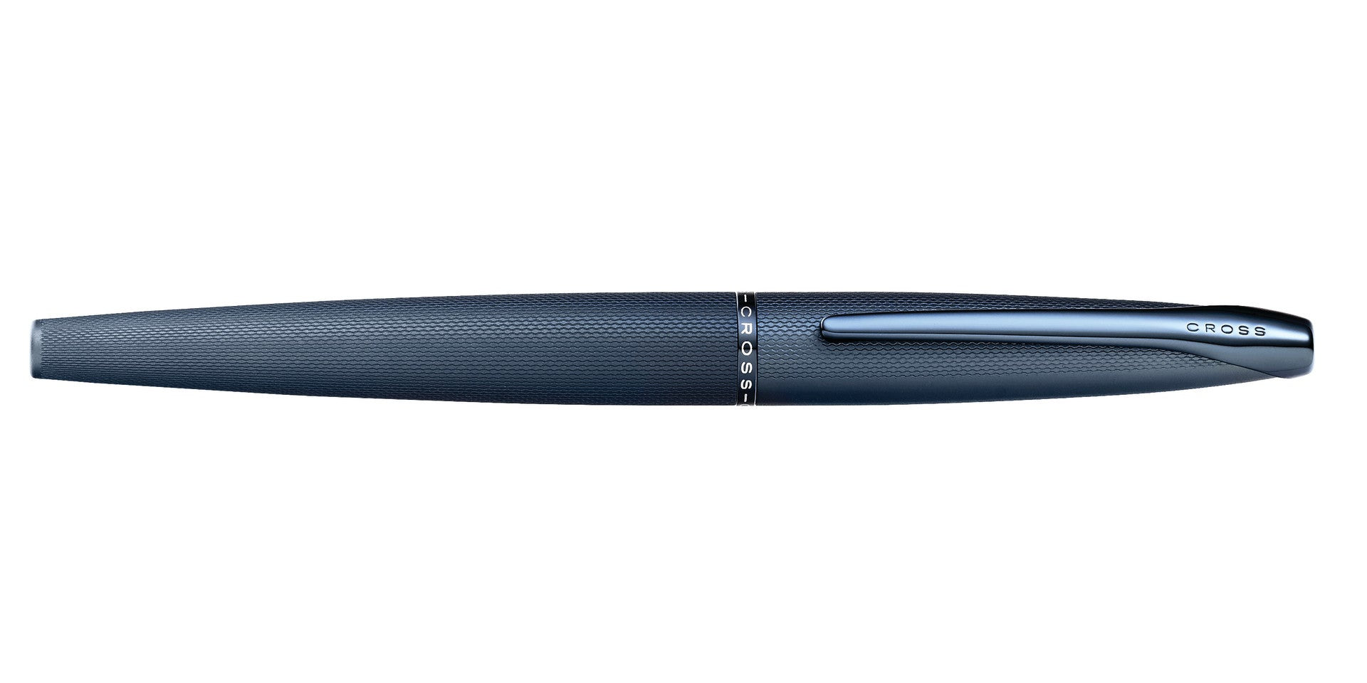 ATX® Sandblasted Dark Blue Stainless Steel Medium Nib Fountain Pen.