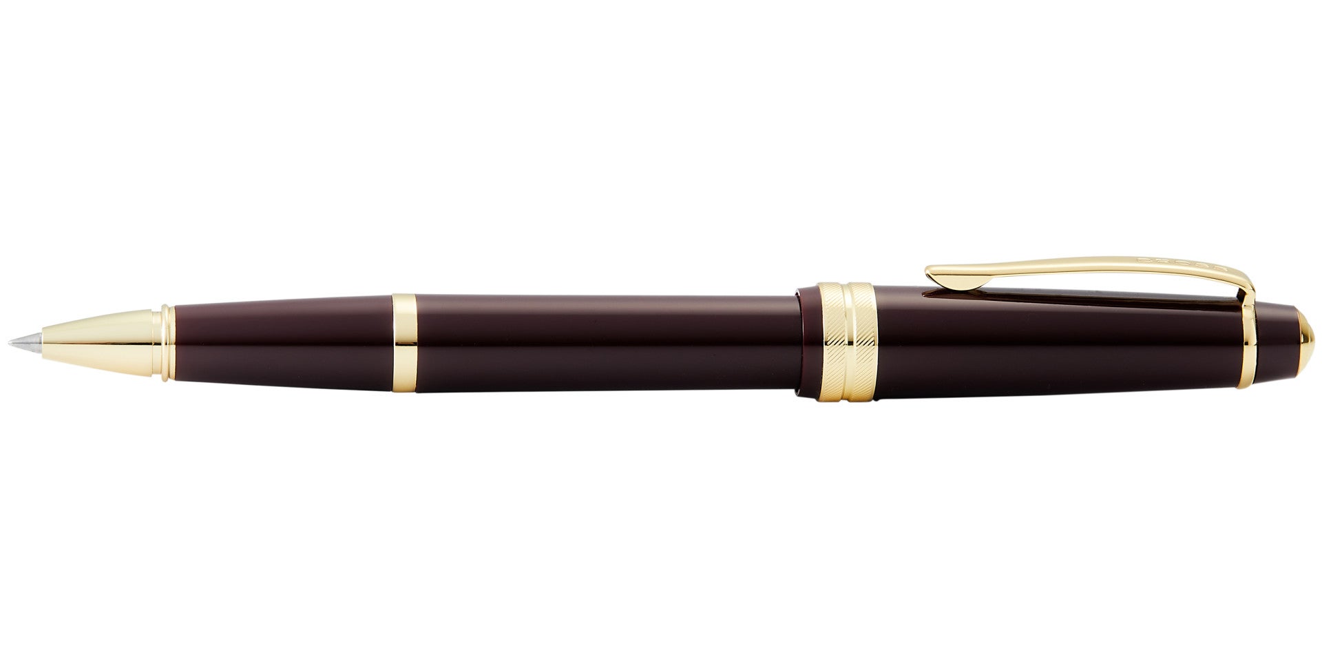 Bailey Light™ Polished Burgundy Resin and Gold Tone Rollerball Pen.