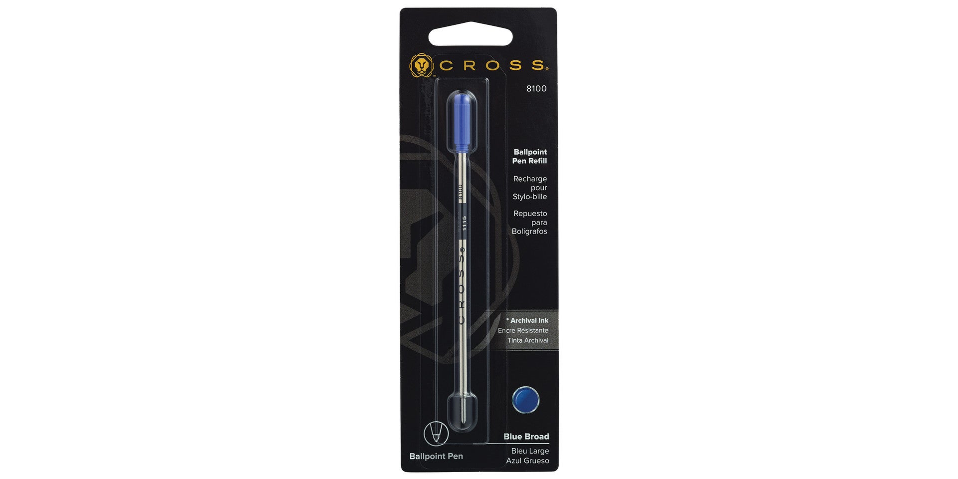 Ballpoint Pen Refill - Blue - Broad.
