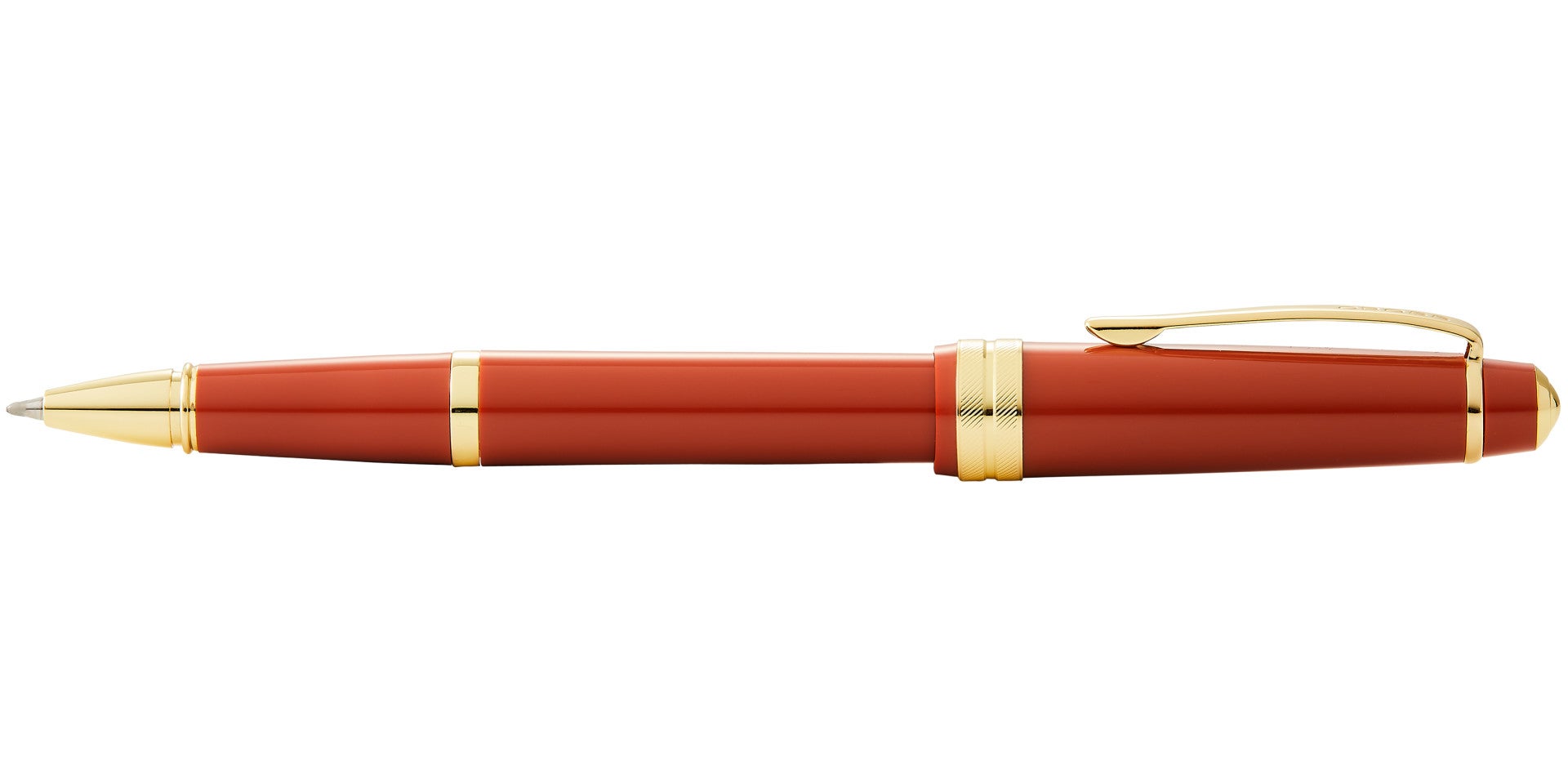 Bailey Light™ Polished Amber Resin and Gold Tone Rollerball Pen.