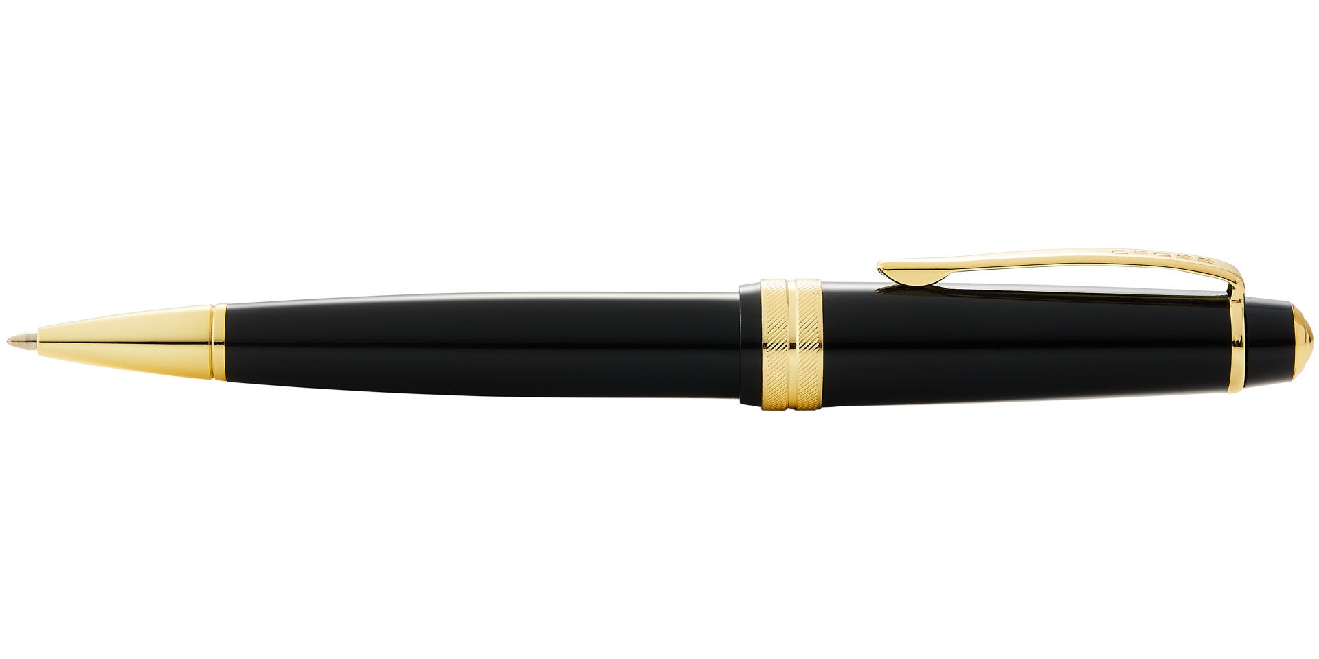 Bailey Light™ Polished Black Resin and Gold Tone Ballpoint Pen.