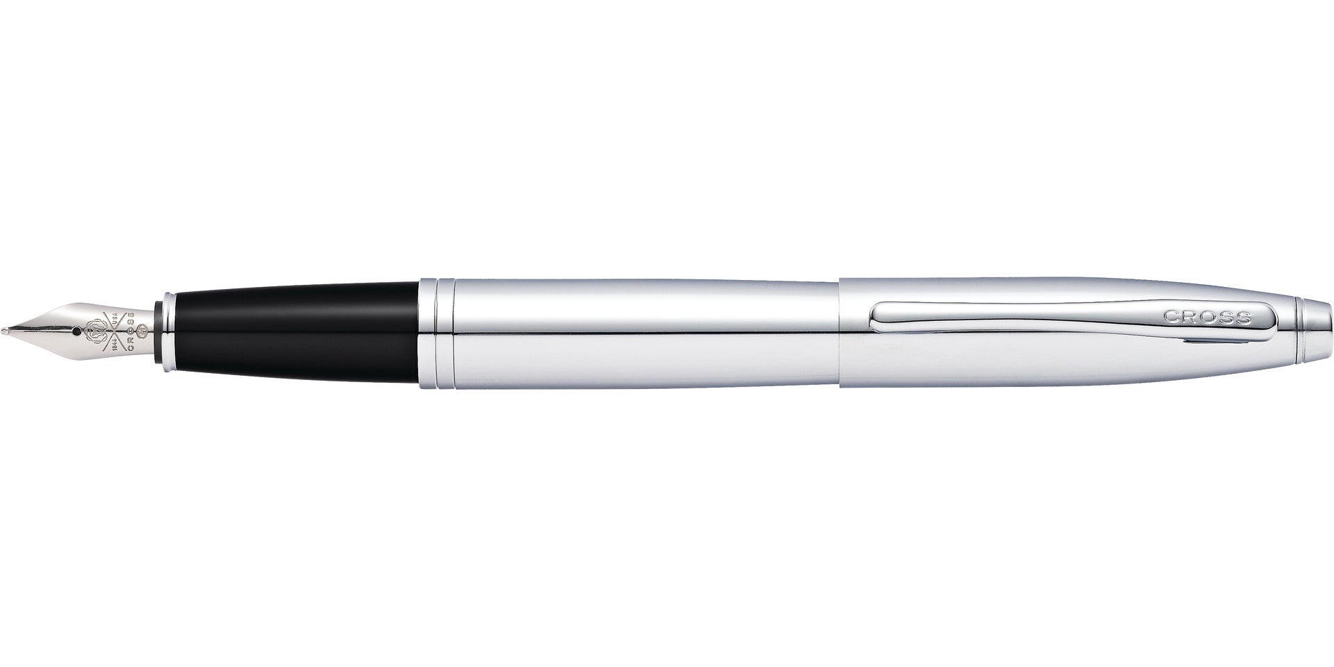 Calais™ Polished Chrome Stainless Steel Medium Nib Fountain Pen.