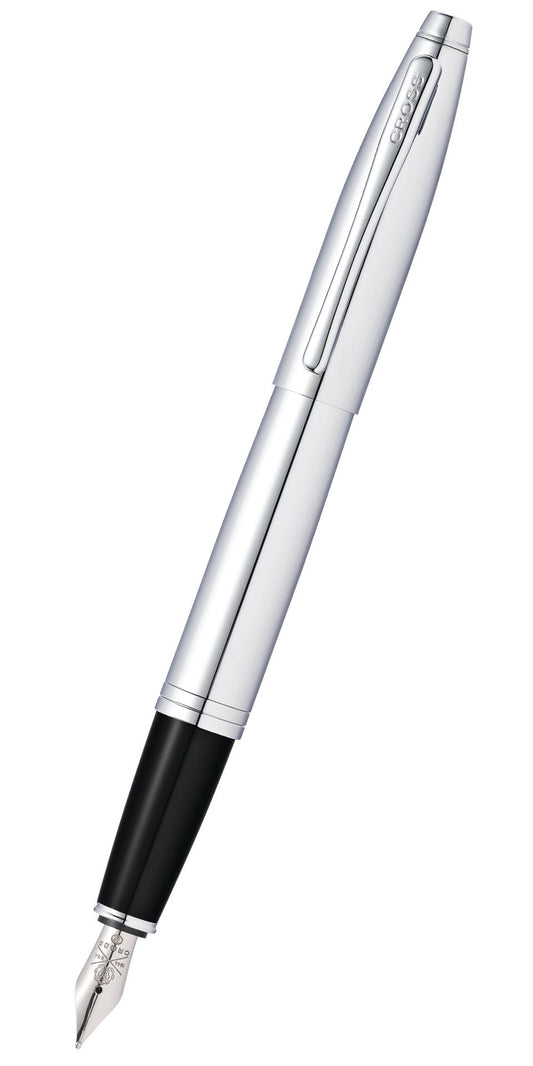 Calais™ Polished Chrome Stainless Steel Medium Nib Fountain Pen.