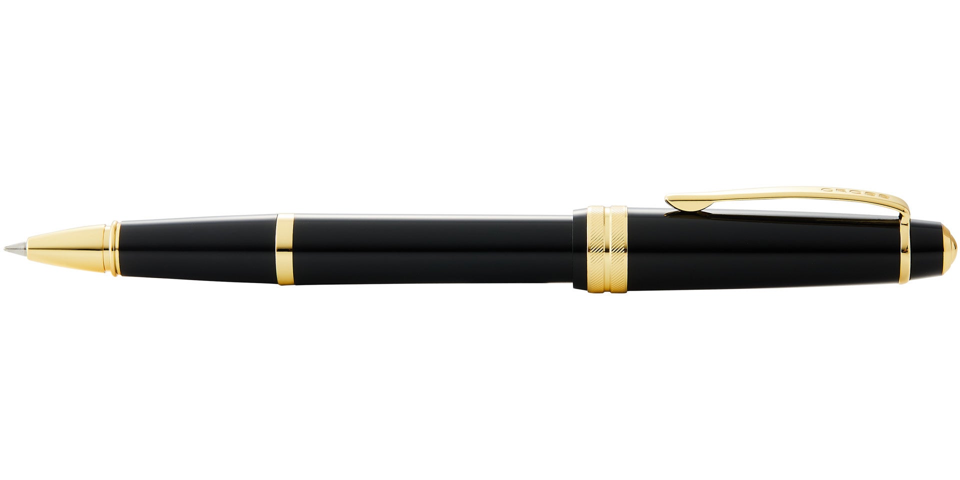 Bailey Light™ Polished Black Resin and Gold Tone Rollerball Pen.