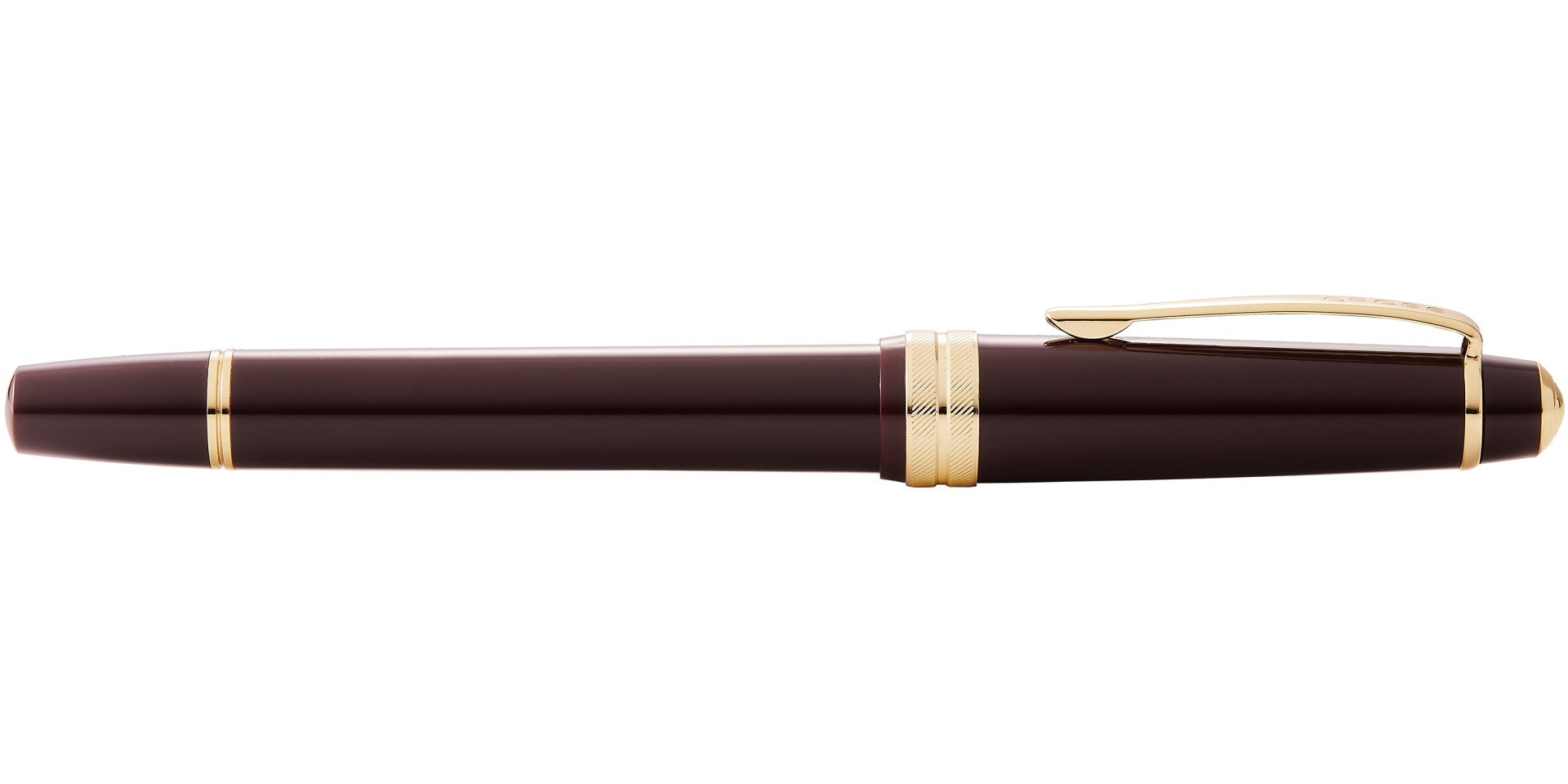 Bailey Light™ Polished Burgundy Resin and Gold Tone Rollerball Pen.